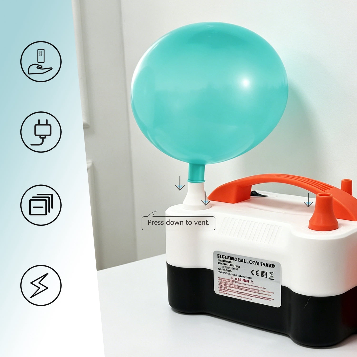 Generic Dual Nozzle Portable Electric Balloon Pump Fast Inflator for Party Decorations (White, 1 Unit) nz4v0