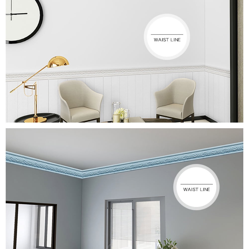 Orchip Self-Adhesive Flexible Foam Molding Trim, Peel and Stick Wall Border for Home Decor (Brown, 3 Rolls, 90 in x 3 in) 5zpha