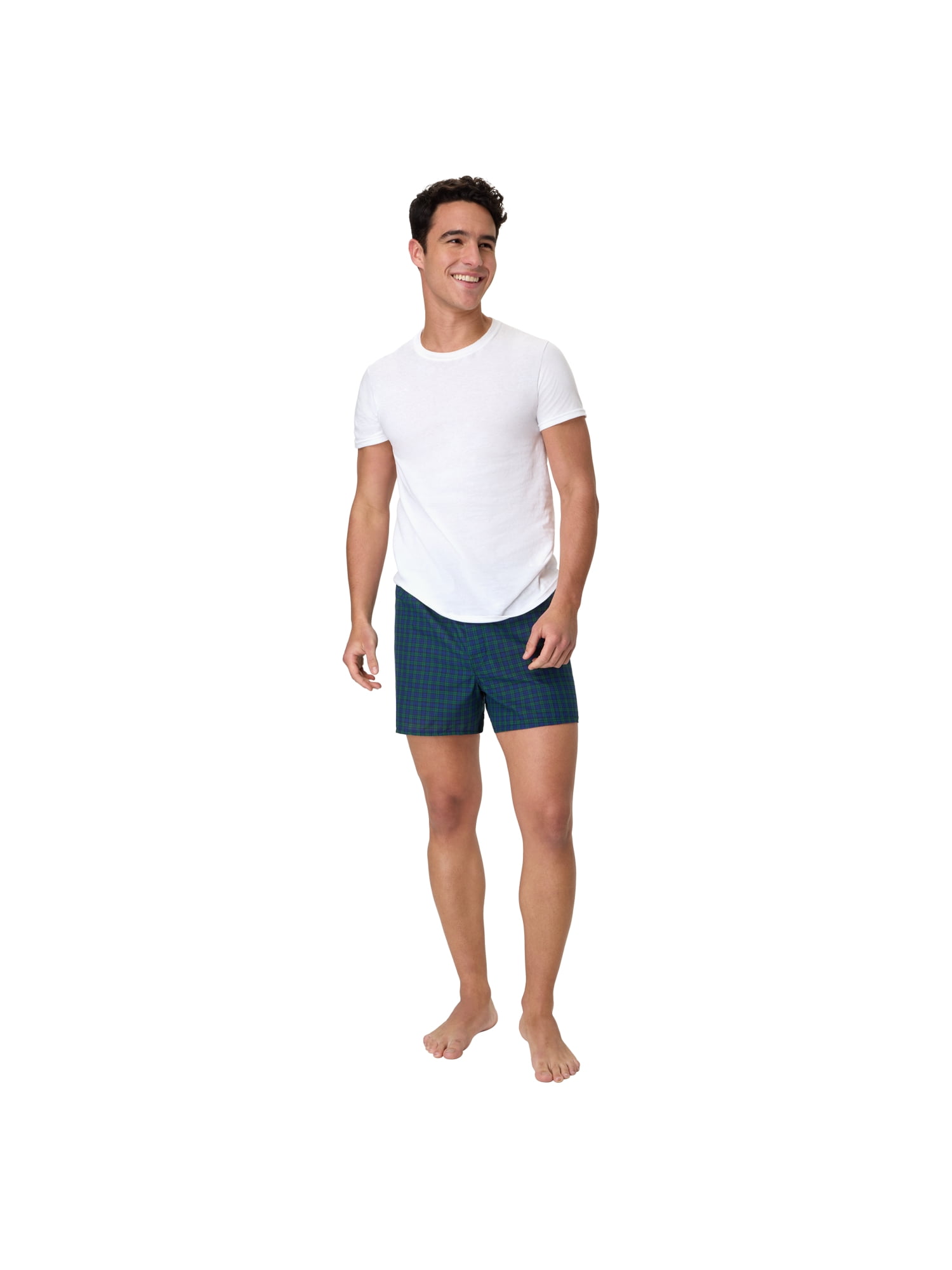 Hanes Men's Woven Boxers Moisture-Wicking Tagless Underwear (Beige, 3 Pack) 7is41