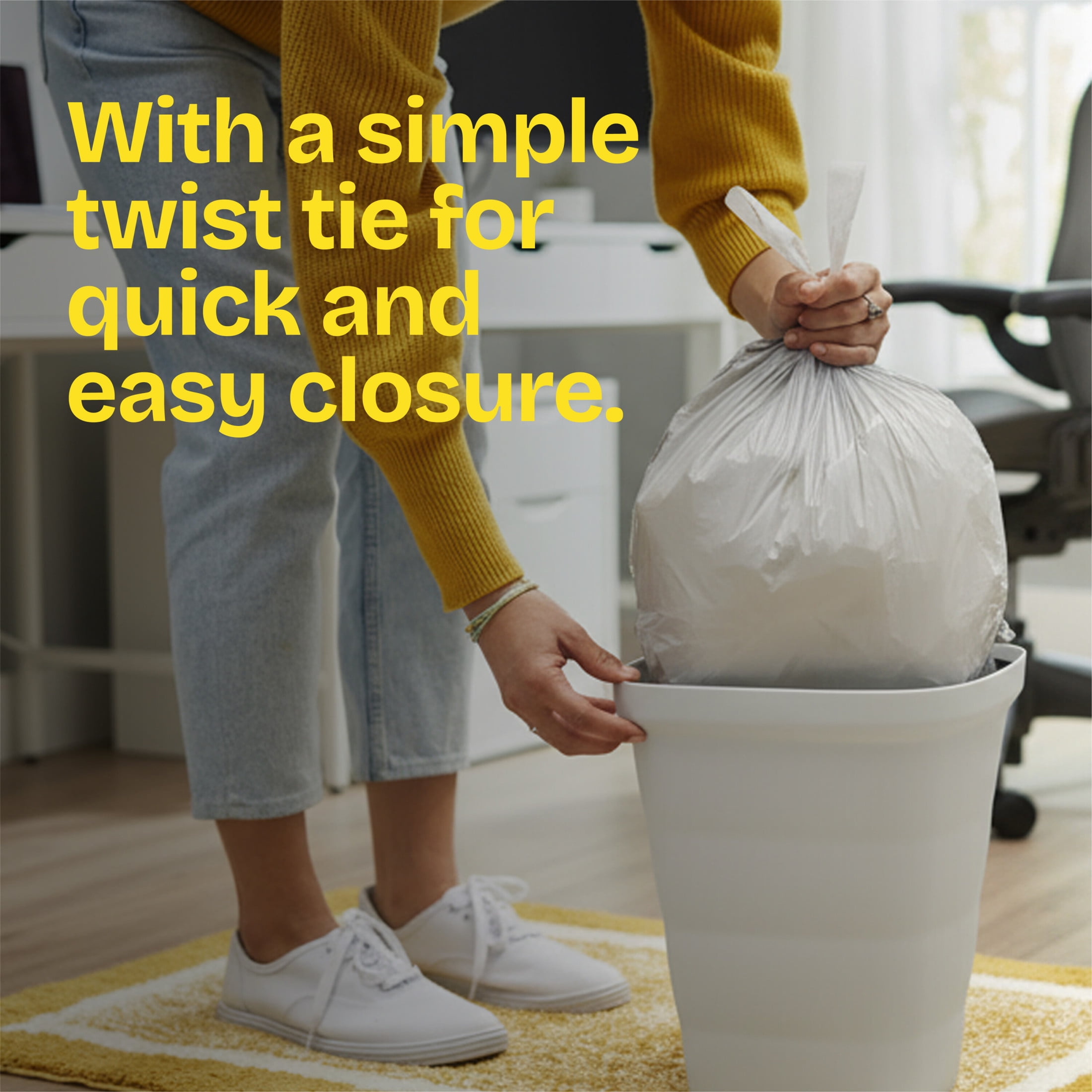 Glad Small Trash Bags with Quick-Tie Flaps, Gain Original Scent with Febreze Freshness (4 Gallon, 40 Count) rweiv