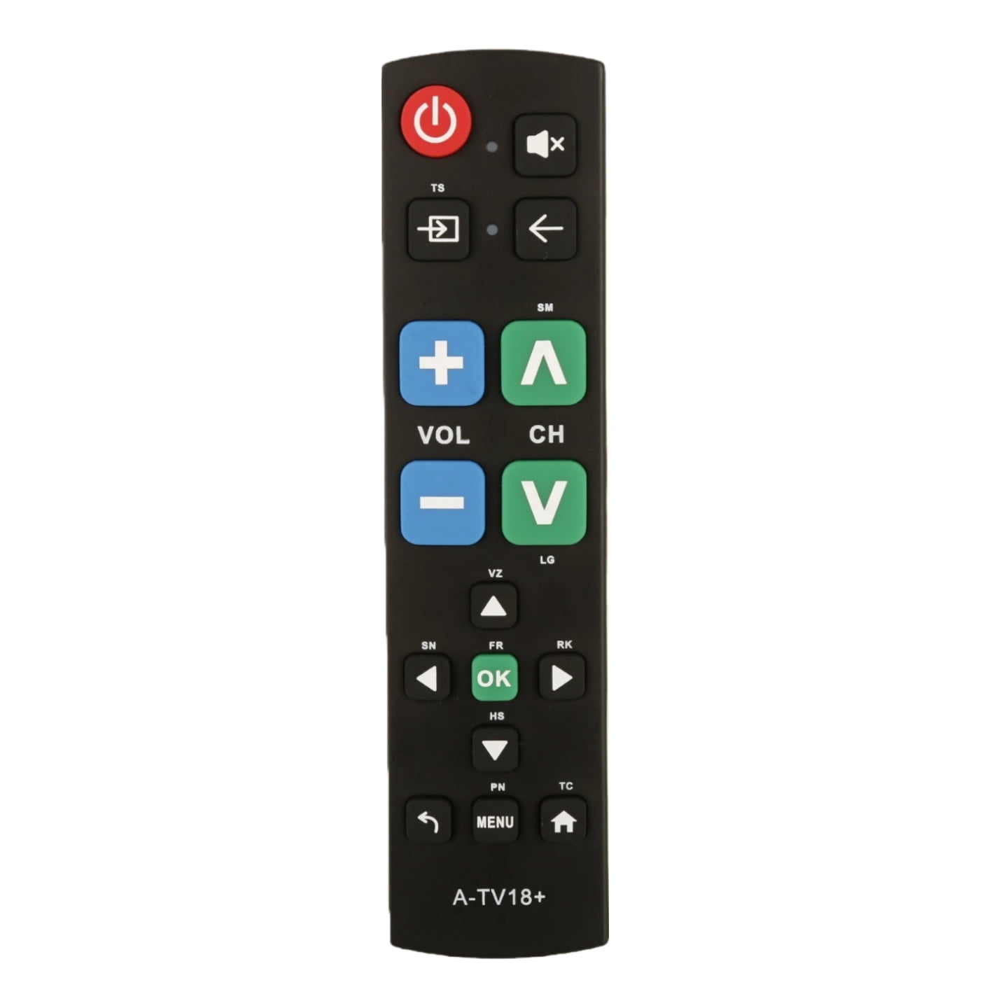 Gmatrix Universal TV Remote Control for Seniors, Easy-to-Use Big Button Replacement (Black, 1 Pack) lf6jn