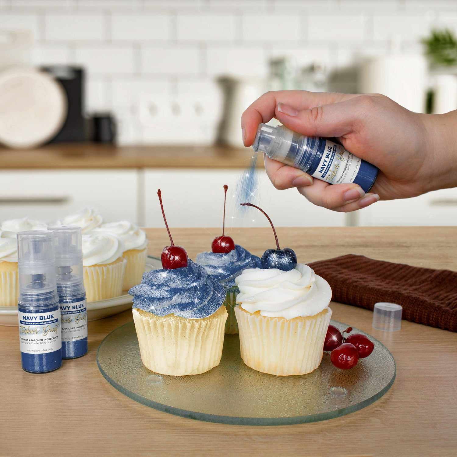Bakell Tinker Dust Edible Glitter for Cakes and Drinks (Navy Blue, 0.9 oz) 5v2bx
