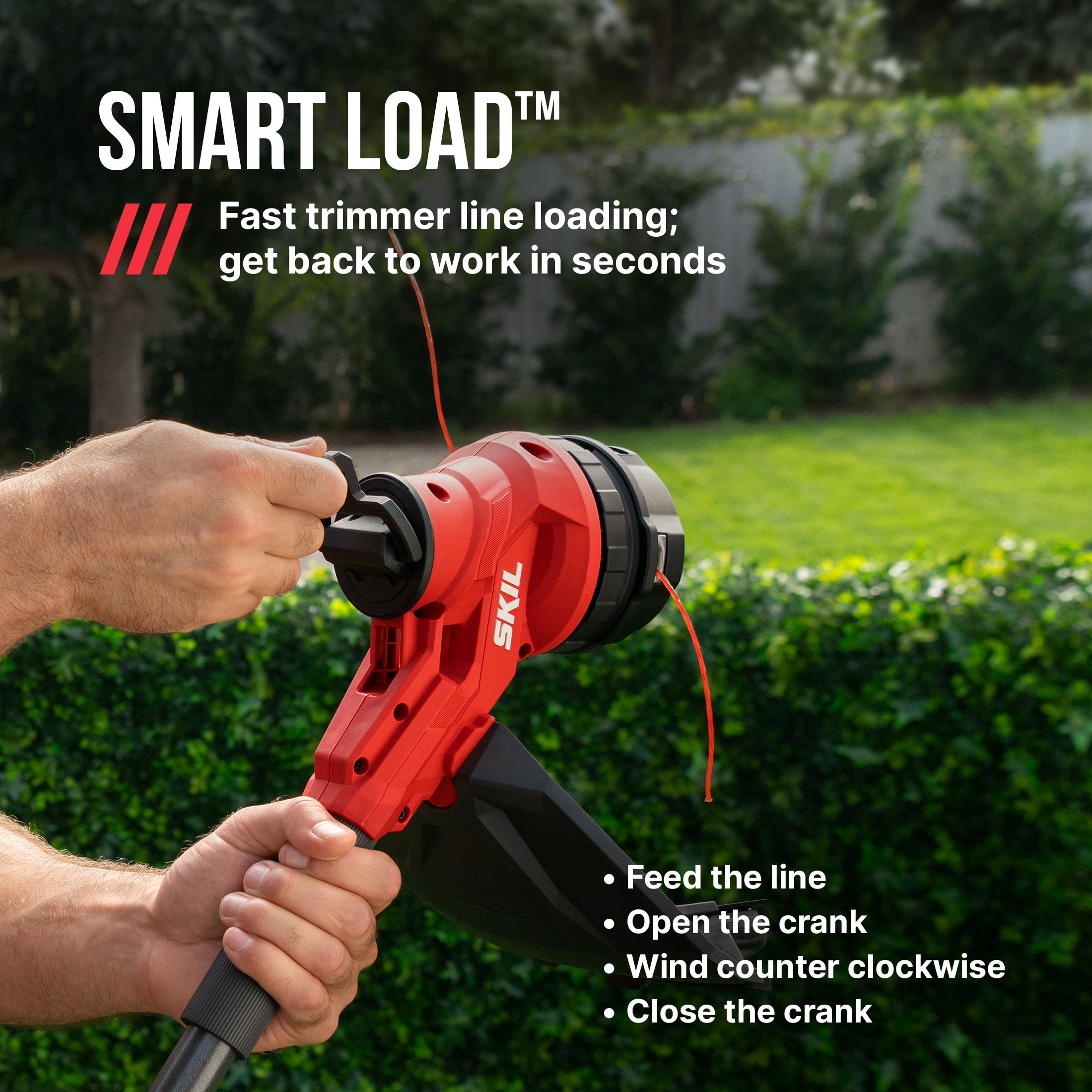 SKIL PWR CORE 40V Brushless 15-Inch String Trimmer Kit with 2.0Ah Battery and 60W Charger (Red, 15 in) adjg5
