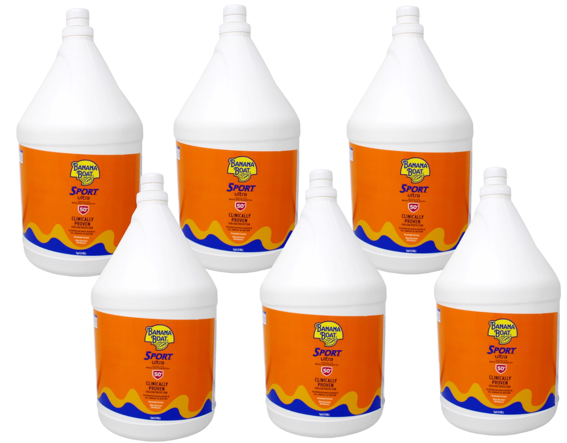 Banana Boat Sport Ultra Sunscreen Lotion SPF 50 (White, 128 fl oz, 6 Pack) 3ohba