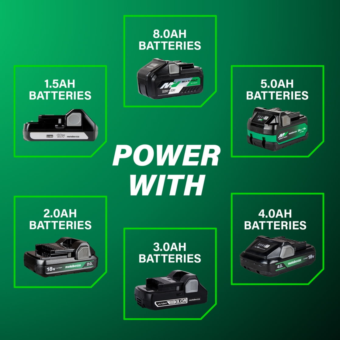 Metabo HPT 18V Cordless Impact Driver Kit, Brushless Motor, Variable Speed (Green, 1/4-In Chuck) bpxpi