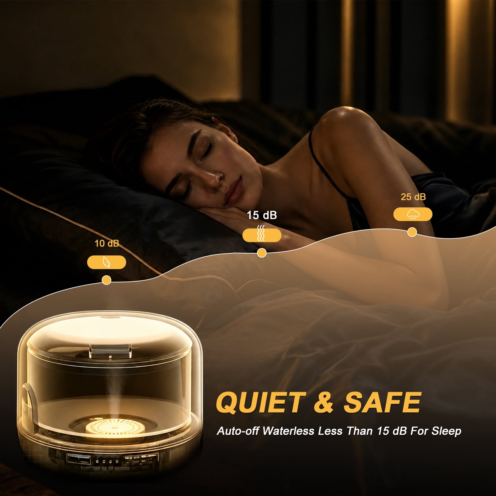 Fimilo Ultrasonic Aroma Diffuser and Essential Oil Set with Remote Control (Yellow, 16.91 fl oz) v1jaw