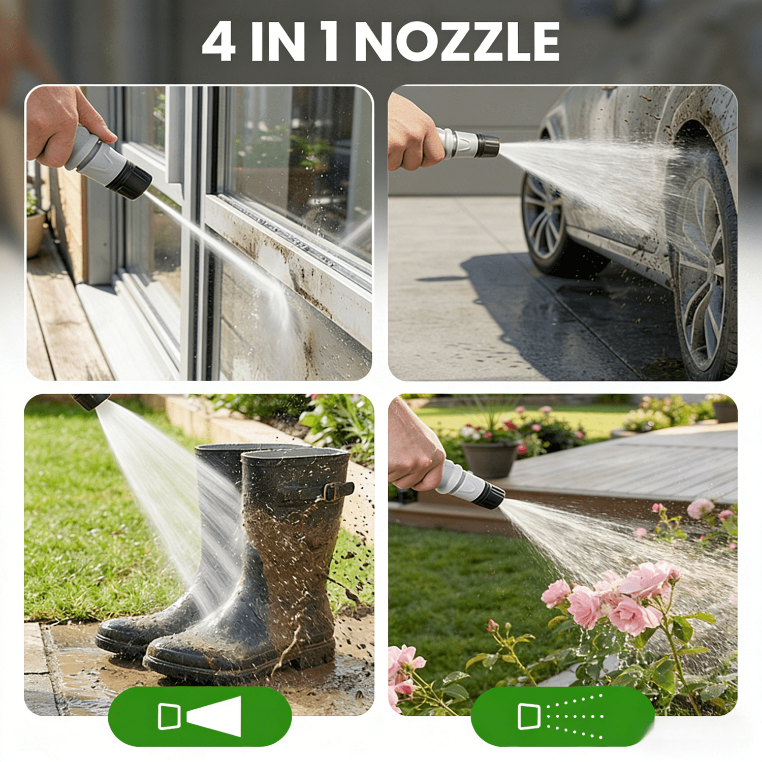 EasyWox Cordless Electric Pressure Washer, Portable Foldable Power Cleaner with 3.2 gal Tank (290 PSI, 4-in-1 Nozzle) 5sqax