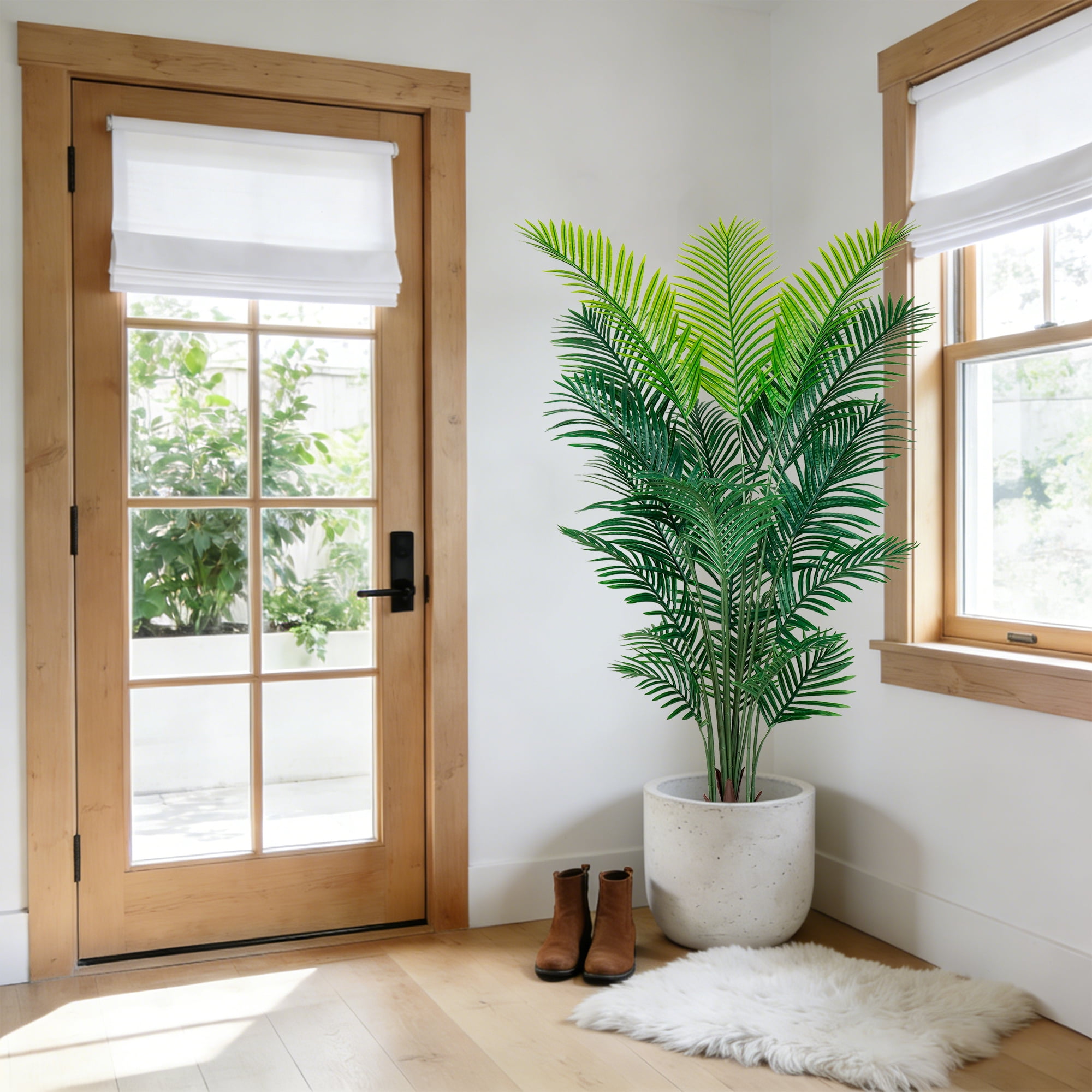 Olivivi Artificial Palm Tree 6ft Tall Faux Silk Plant for Home and Office Decor (Green, 6 ft) 5fr0e