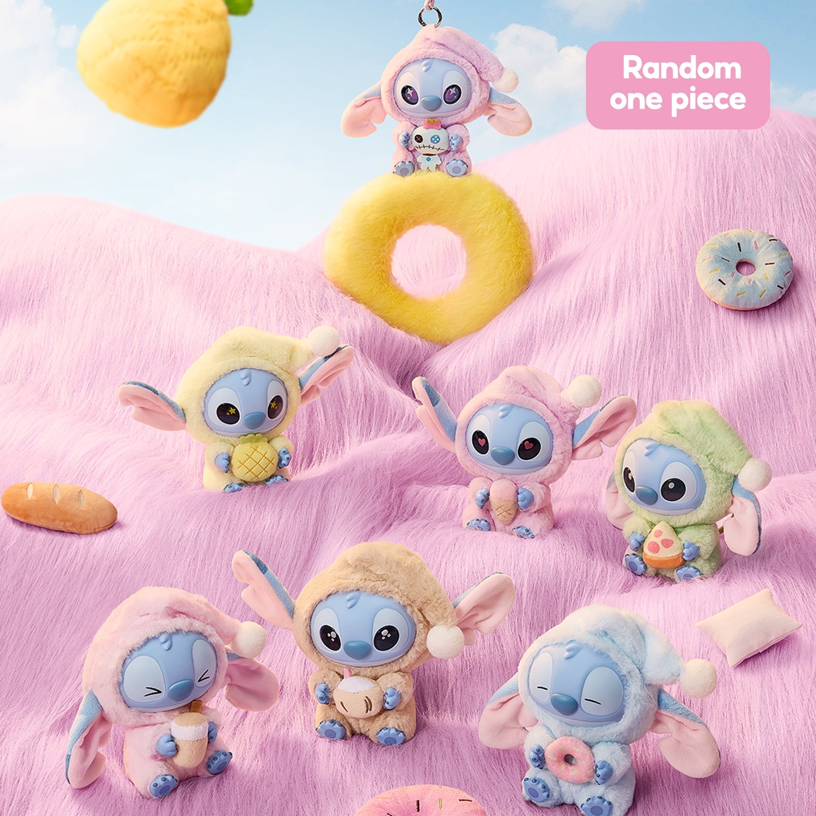 Miniso Disney Stitch Sleepy Snack Series Blind Box Plush Toy (Multicolor, 6.5 in) u3a5r