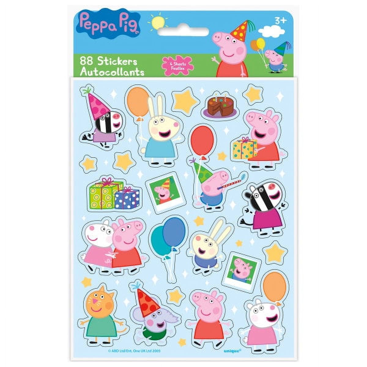 Unique Peppa Pig Birthday Party Favor Bundle Set (8 Loot Bags, 9 Sticker Sheets) jk6pd
