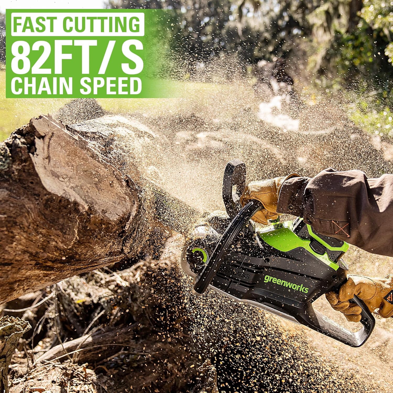 Greenworks 80V 20 in Brushless Cordless Chainsaw (High-Torque Power for Tree Felling and Pruning, Tool Only) h6gwx