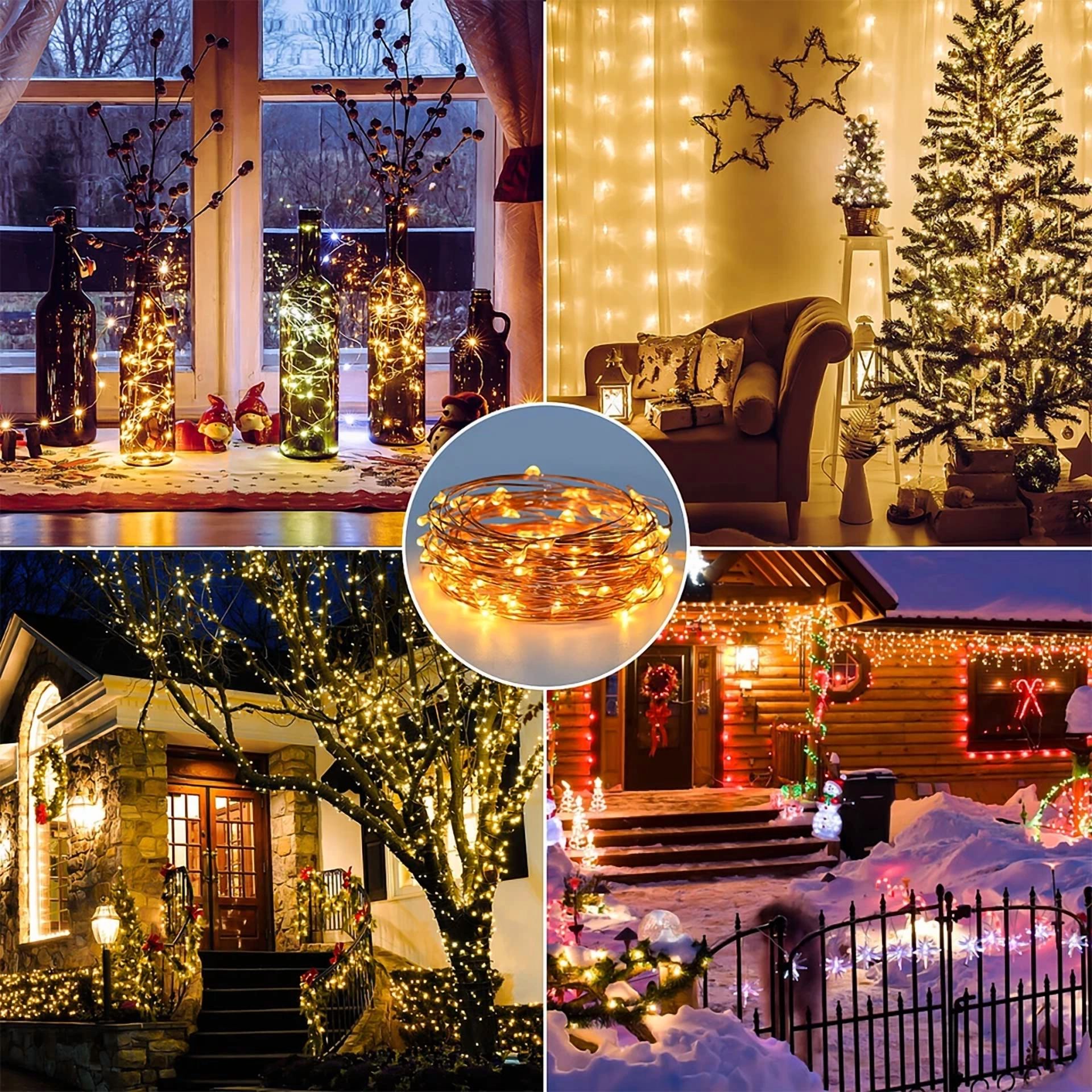 KLYNE Mini LED Copper Wire Fairy String Lights (Warm White, 6.6 ft, 20 Count) 0m8c6