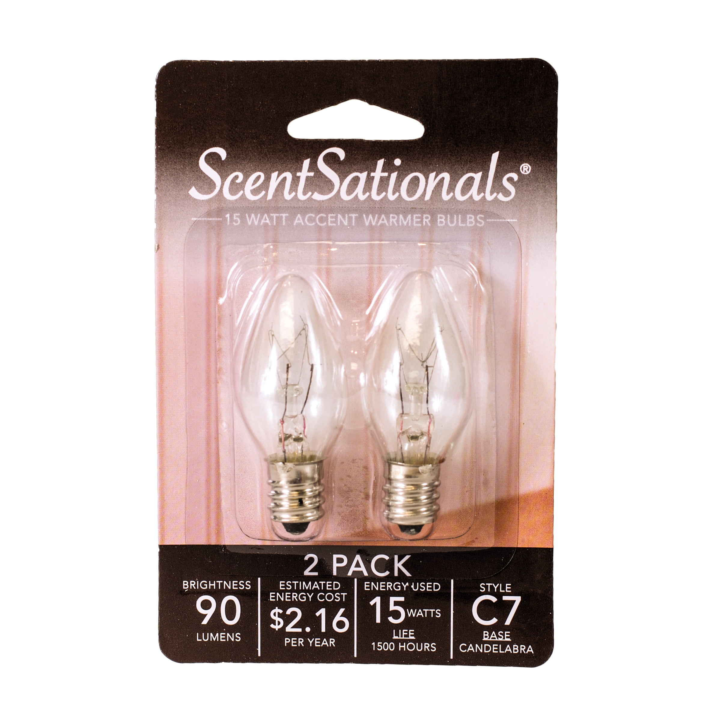 ScentSationals Replacement Light Bulbs for Wax Warmers (Clear, 2 Pack) xgmhr