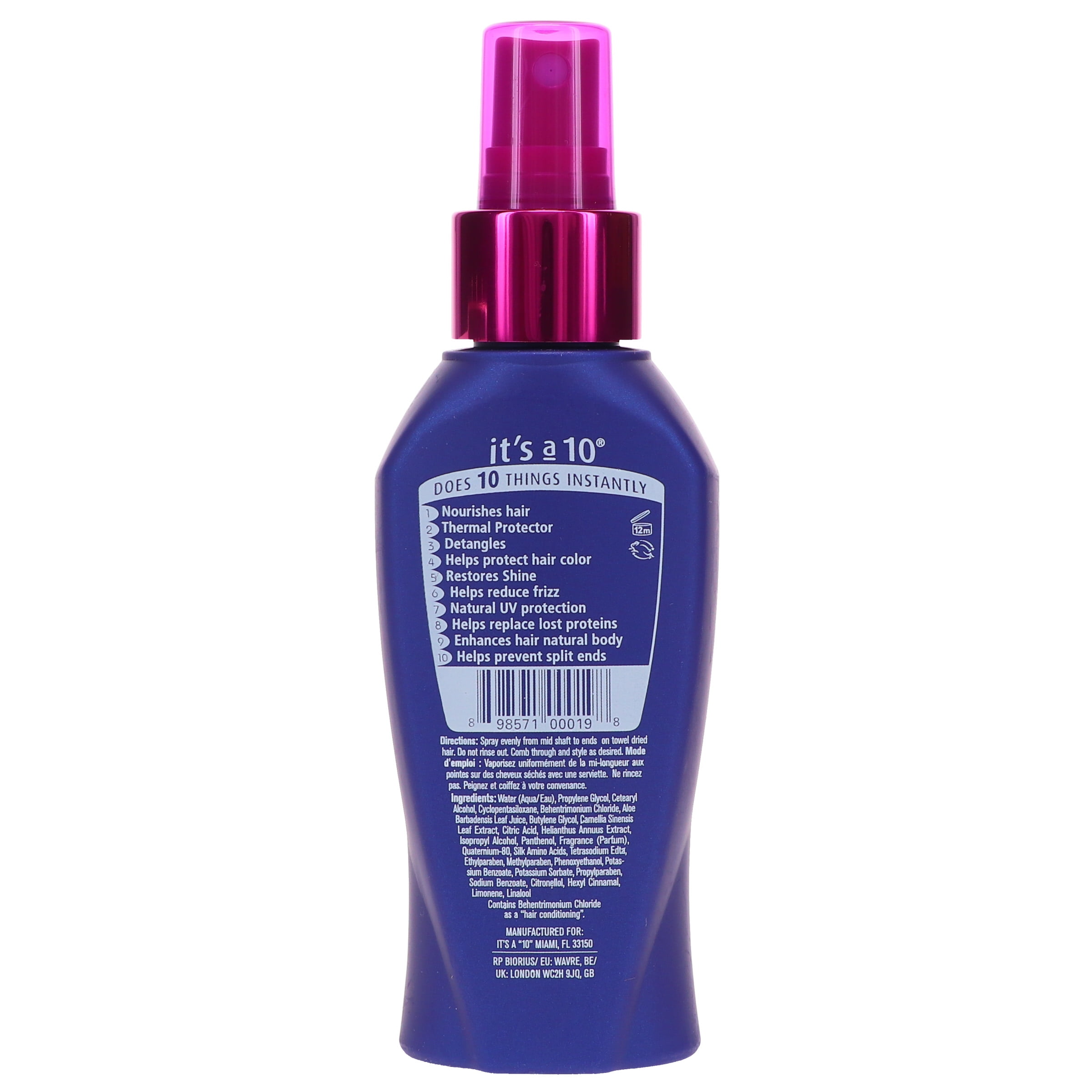 It's a 10 Miracle Leave-In Conditioner Spray for Hair Repair and Frizz Control (4 oz) ykju3