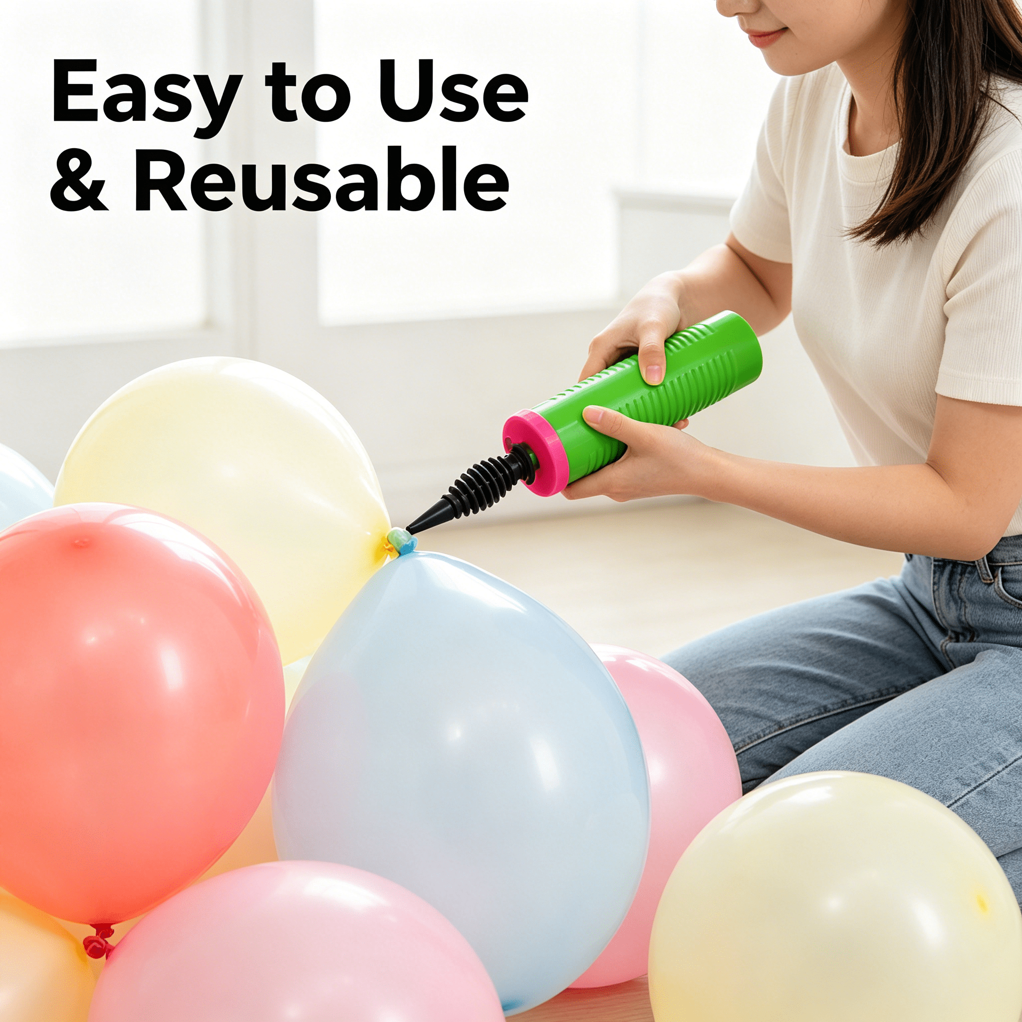 EXLEAF Dual Action Handheld Balloon Pump Inflator (2 Pack) zddpf