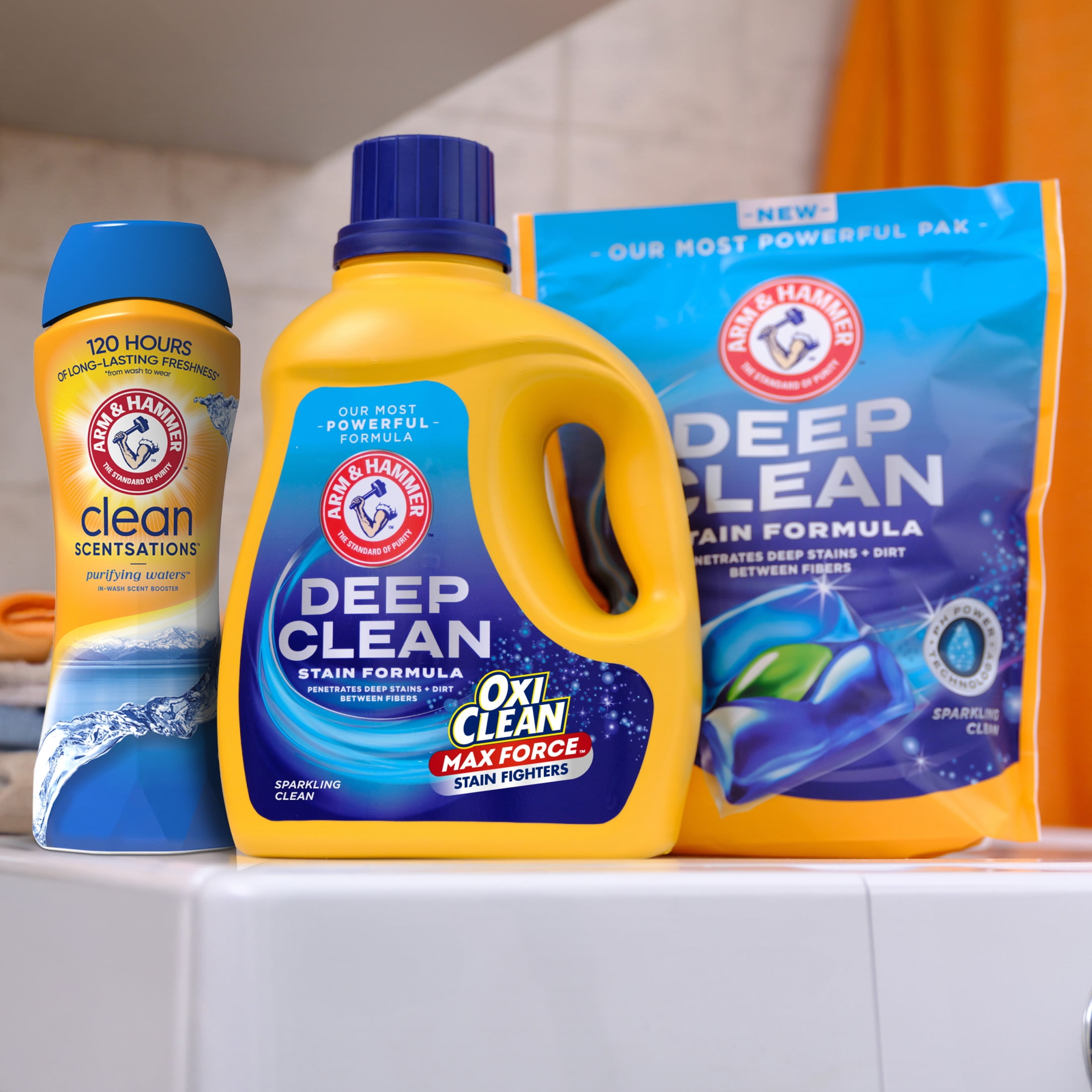 ARM & HAMMER Deep Clean OxiClean Max Force Liquid Laundry Detergent (Sparkling Clean, 75 fl oz) ls0ca