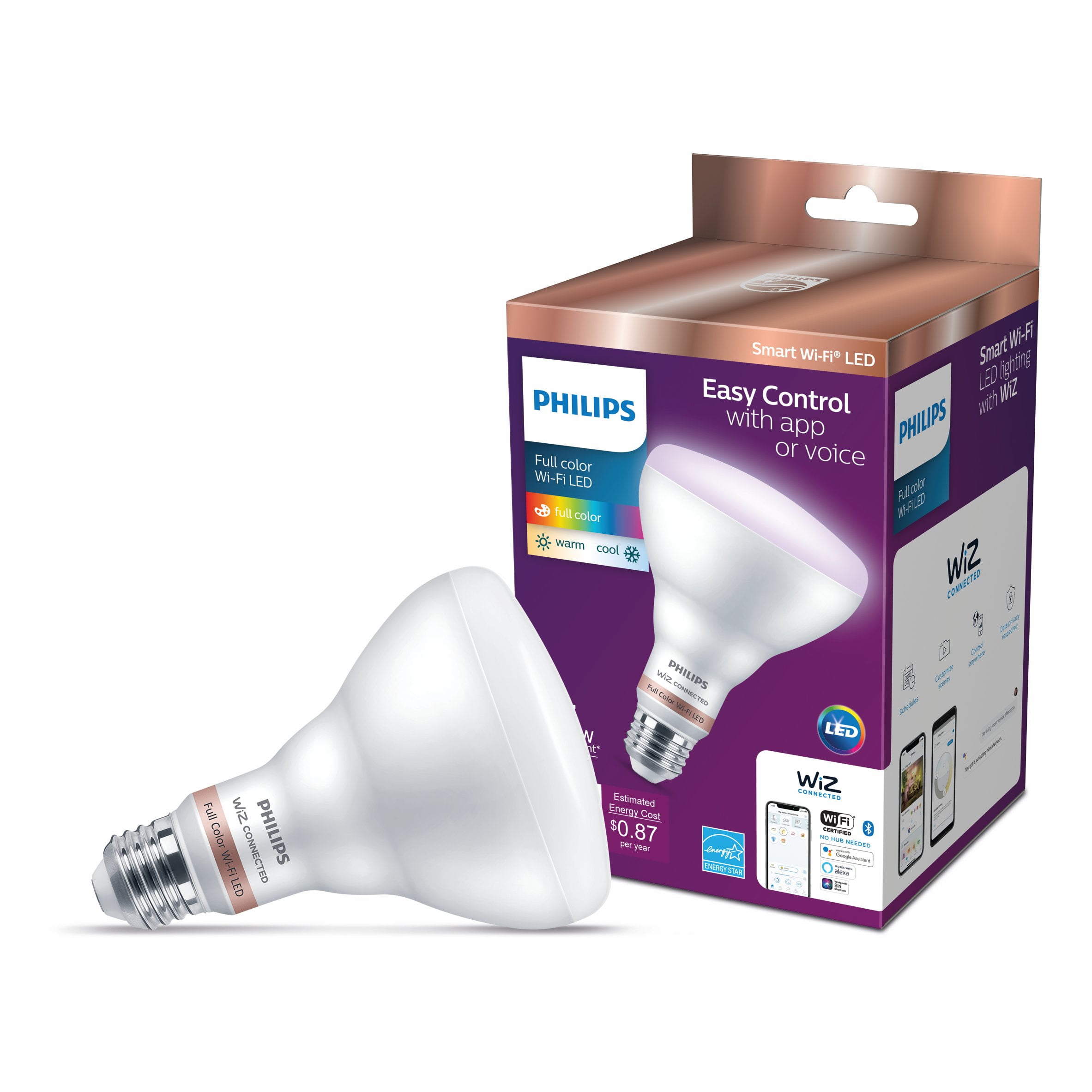 Philips Smart LED BR30 Floodlight, Color & Tunable White, Dimmable, E26 Base (1-Pack) 6m5oc