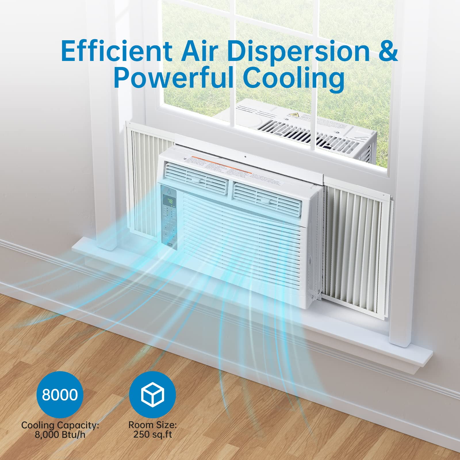 EastVita 6000 BTU Window Air Conditioner with Remote and App Control (White, 250 Sq Ft) 70oru