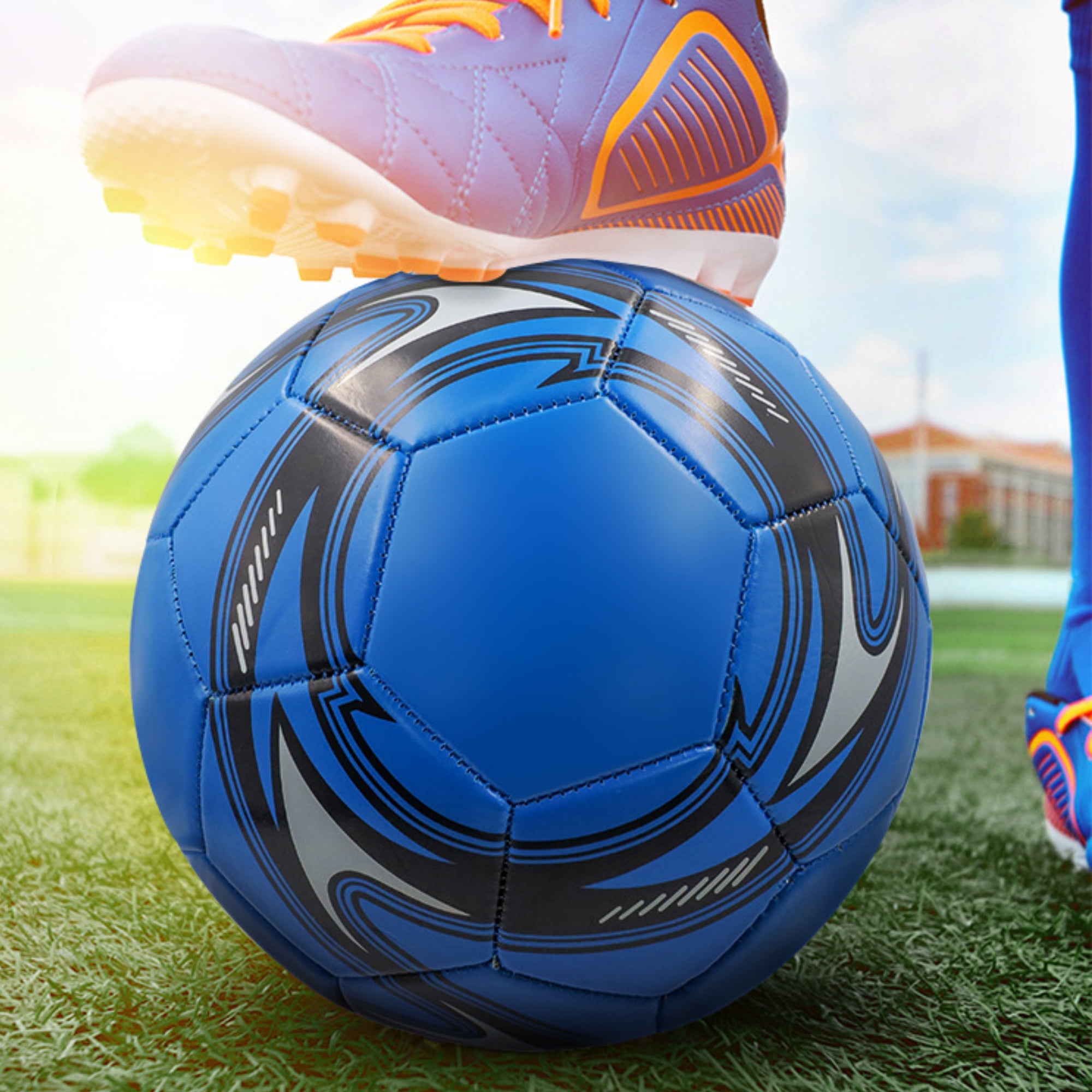 BESTEK Professional Soccer Ball Size 5 Official Training Competition Football (Blue) nas6b