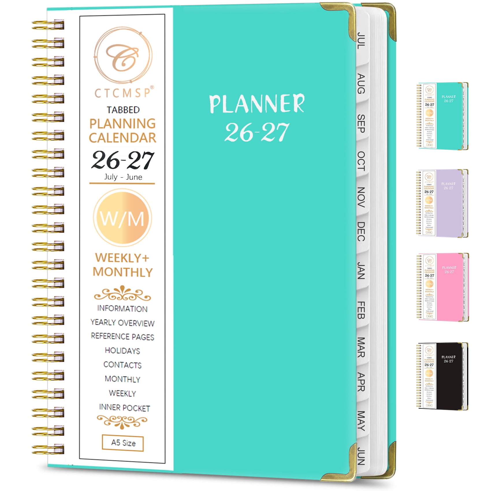CTCMSP 2026-2027 Academic Planner Weekly and Monthly Organizer with Hardcover and Spiral Binding (Green, 6.3 in x 8.5 in) ecprw