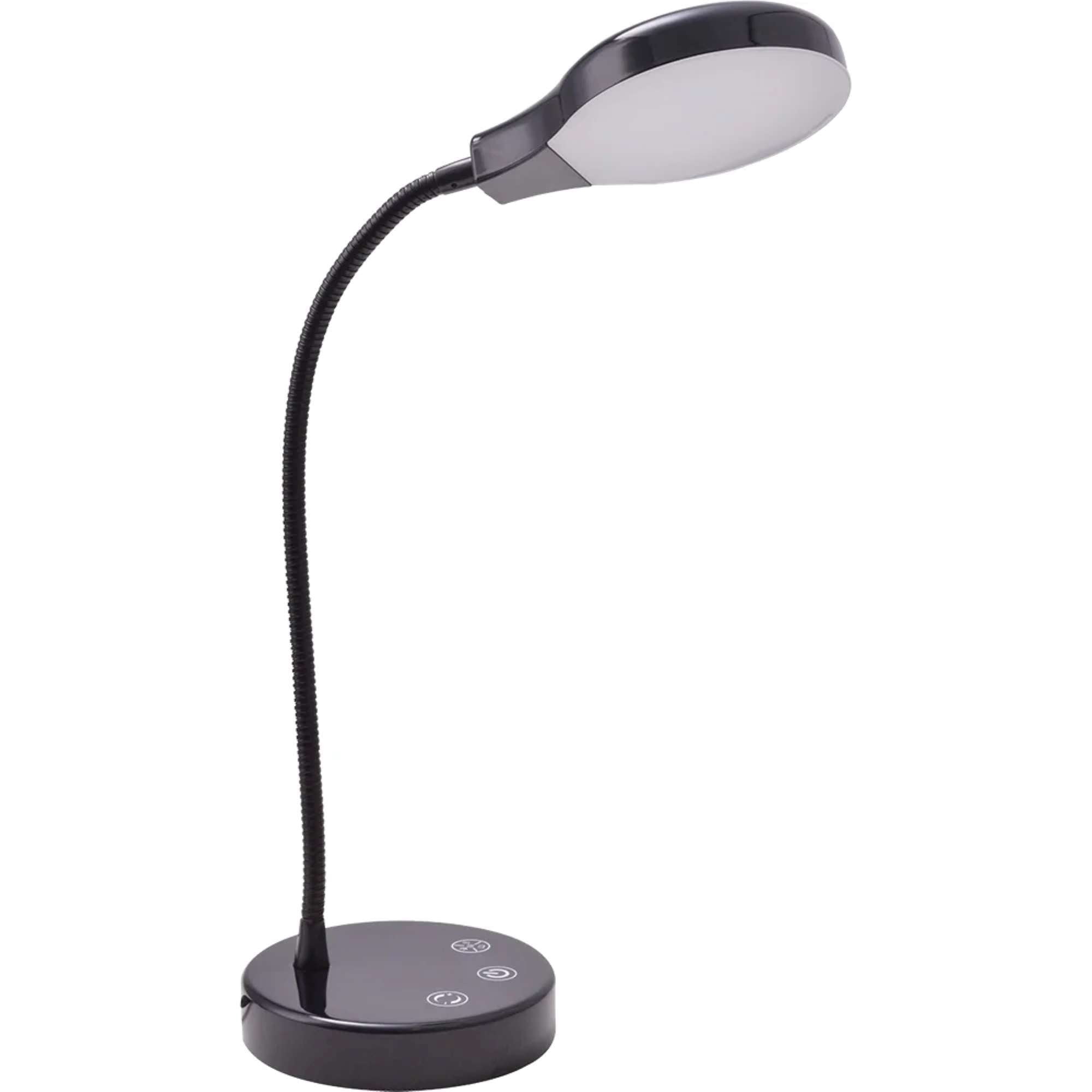 Mainstays LED Desk Lamp, Dimmable Touch Control Table Light with USB Charging Port (Black, 14.3 in) y58da