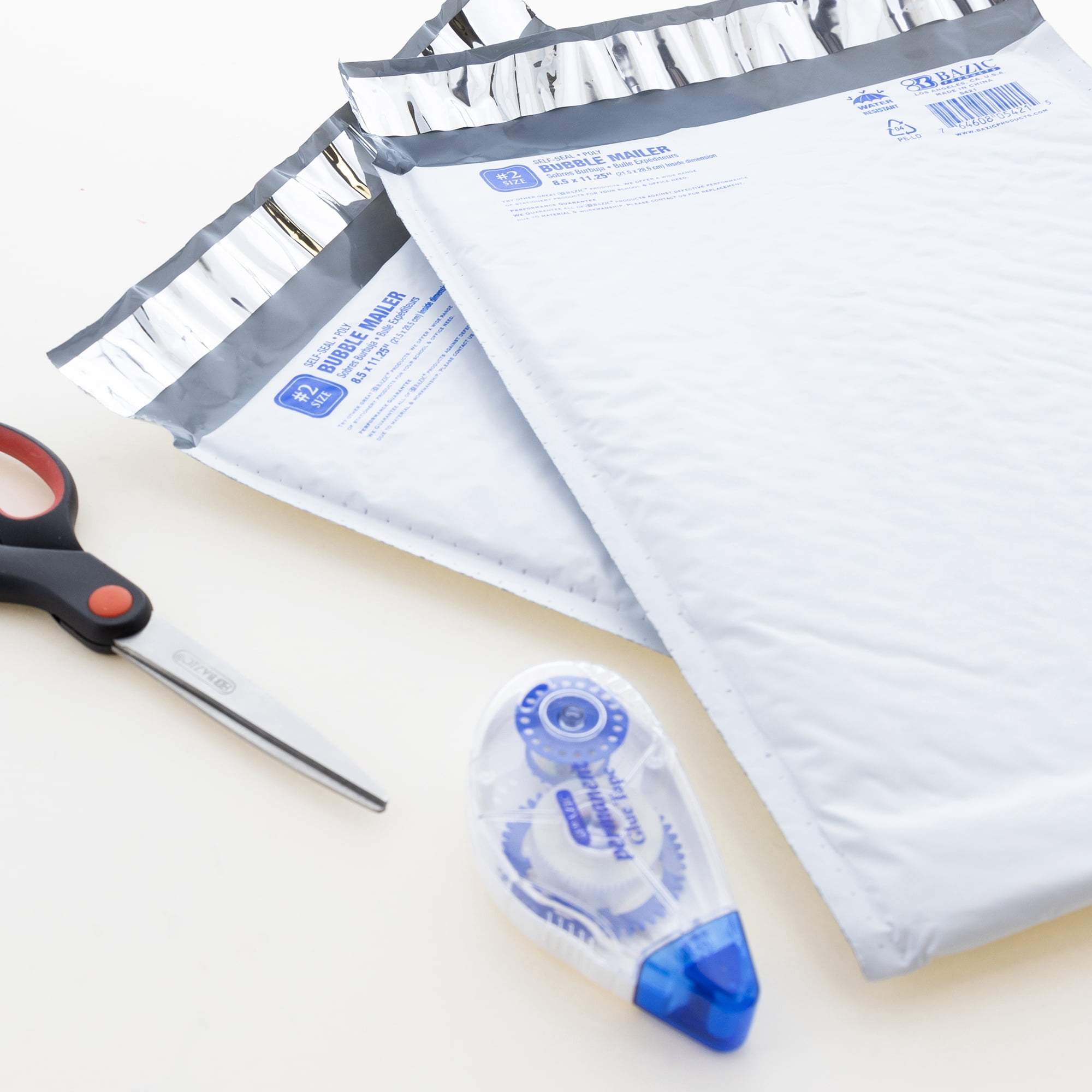 BAZIC Poly Bubble Mailers Padded Shipping Envelopes (White, 8.5 in x 11.25 in, 25-Count) 8bt15