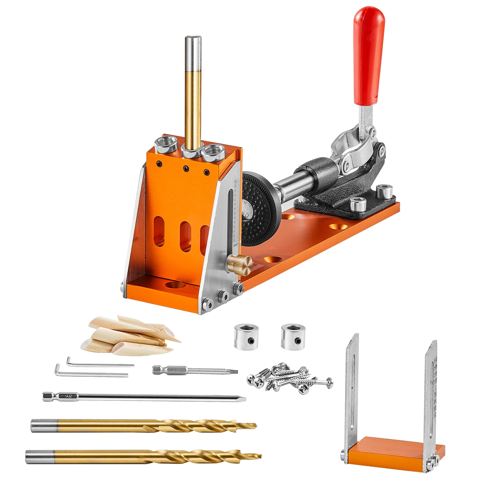 KFFKFF Pocket Hole Jig Drill System with Step Bits and Drive Bits (30 Piece Set, 4 lb) qcz82