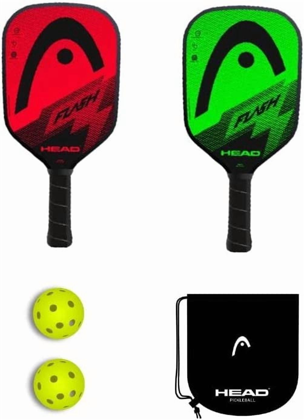 HEAD Flash Pickleball Paddle Set with Outdoor Balls and Sling Bag (Red, 16 in) t5t2x