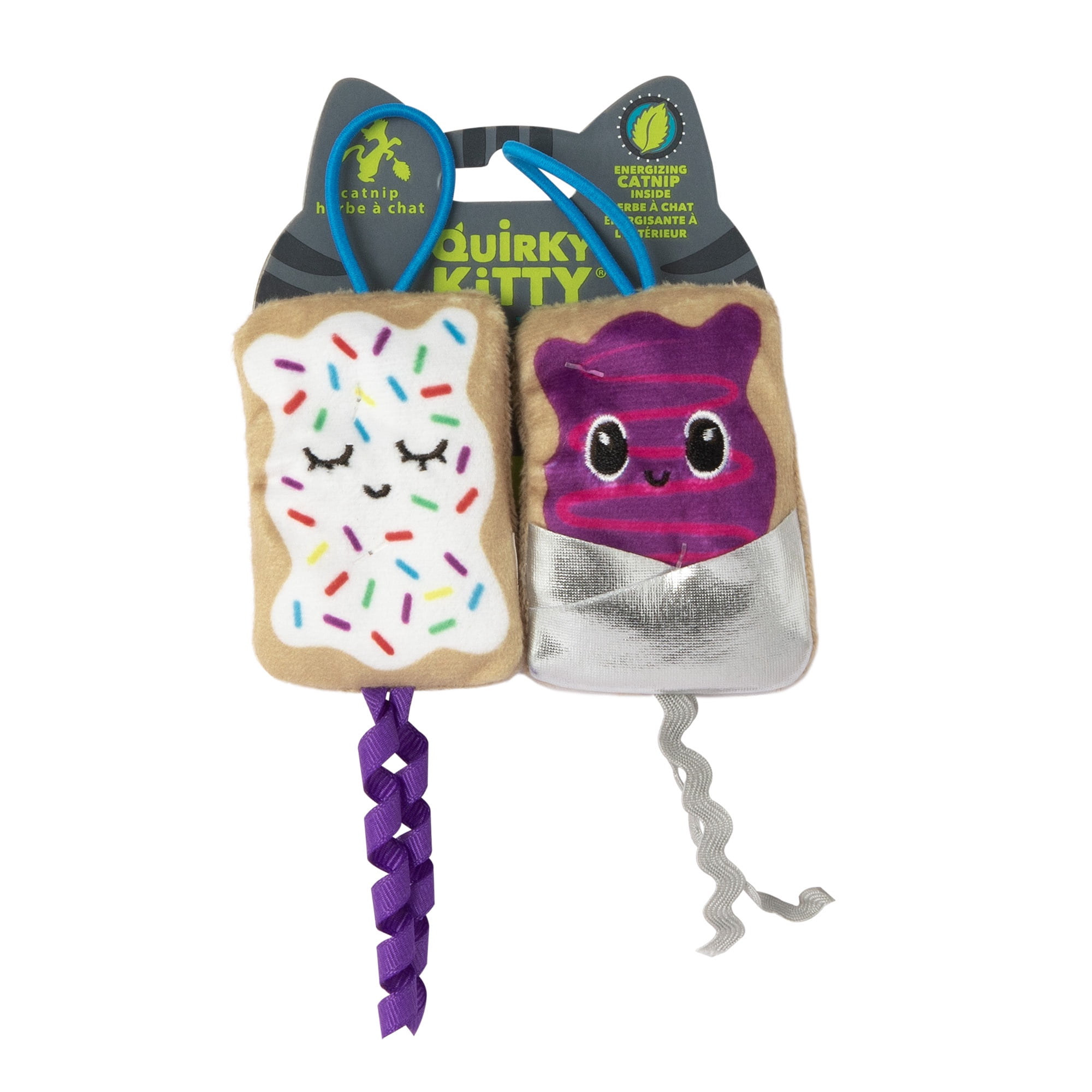 Petmate Quirky Kitty Flingin Purr Tarts Interactive Plush Cat Toy with Natural Catnip (Multicolor, 2 Pack) vfnkj
