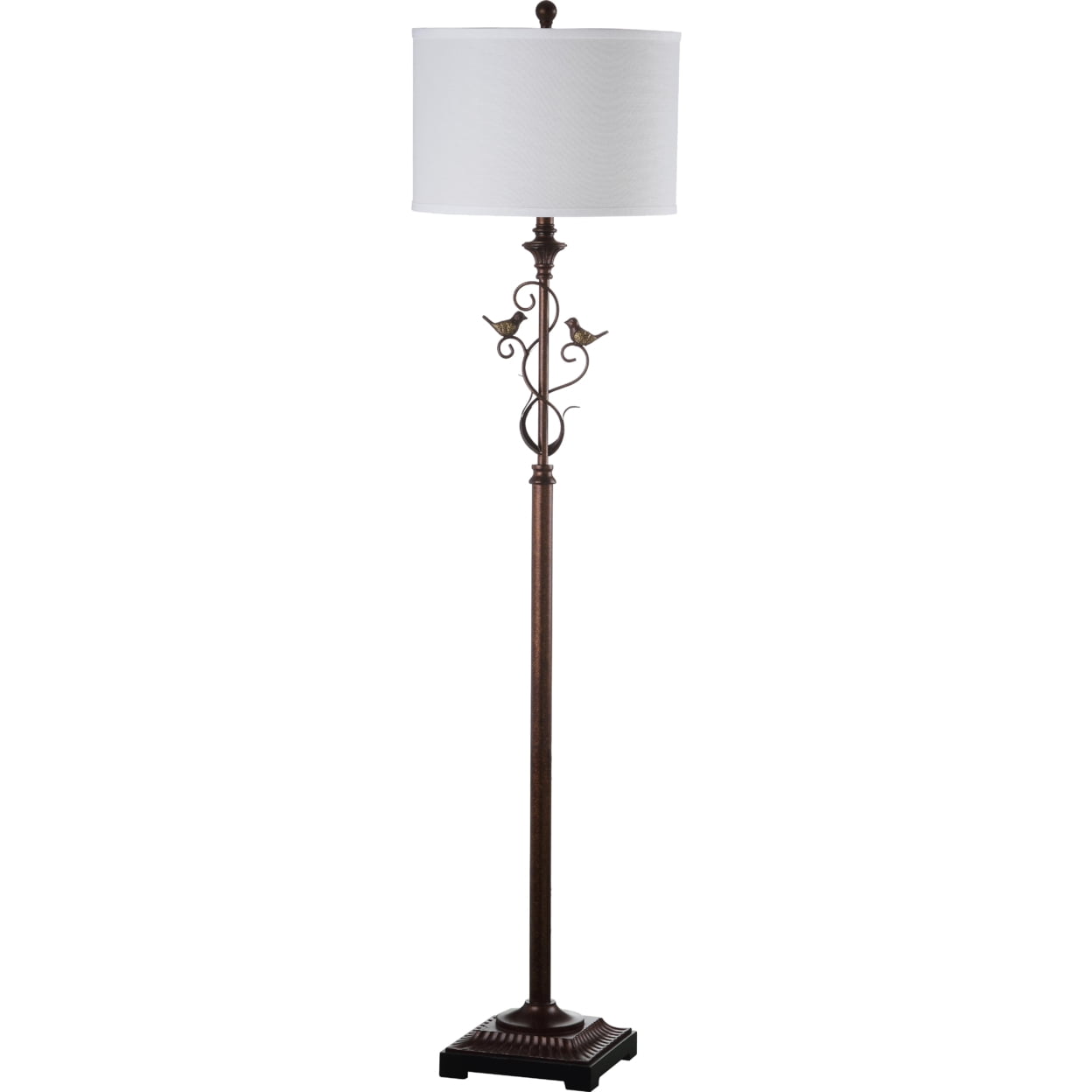 Safavieh Birdsong Antique Floor Lamp with Cotton Shade (Oil-Rubbed Bronze, 61 in. H) ksugo