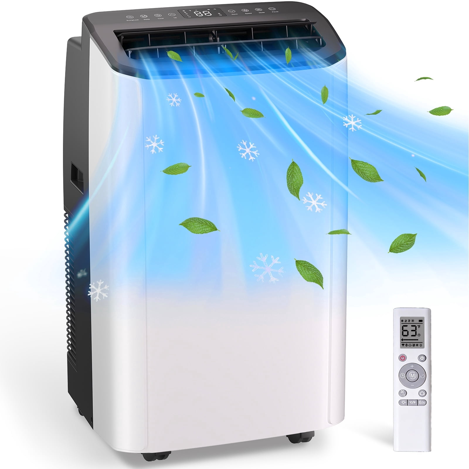 Patbrela 14000 BTU Portable Air Conditioner with Remote Control, 3-in-1 Cooling Dehumidifier and Fan for Rooms up to 800 sq ft nxgma