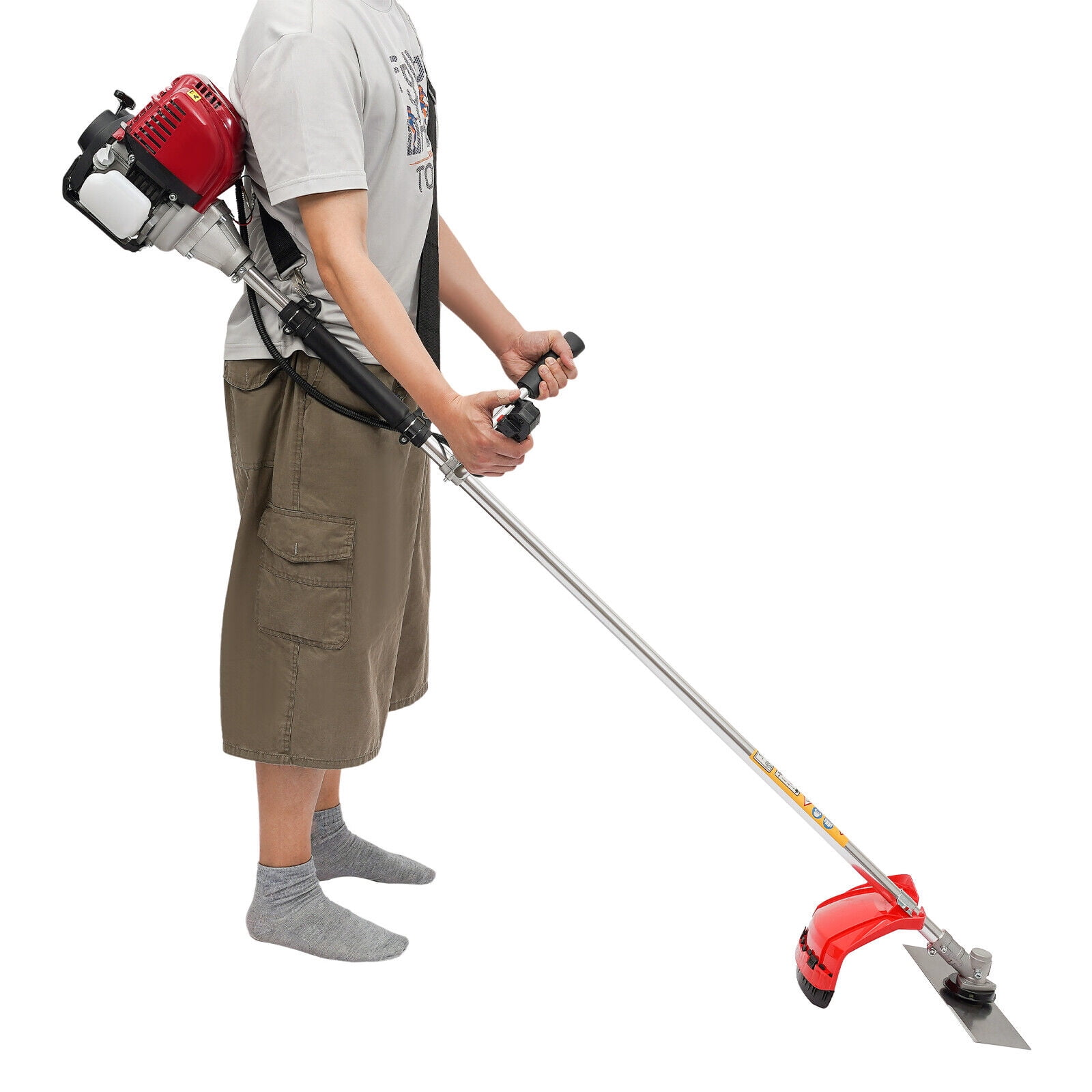 Generic 2-in-1 Gas Grass Trimmer and Edger, 35.8CC 4-Stroke Engine Powered Lawn Mower (Black, 5.24 ft) 6cltq