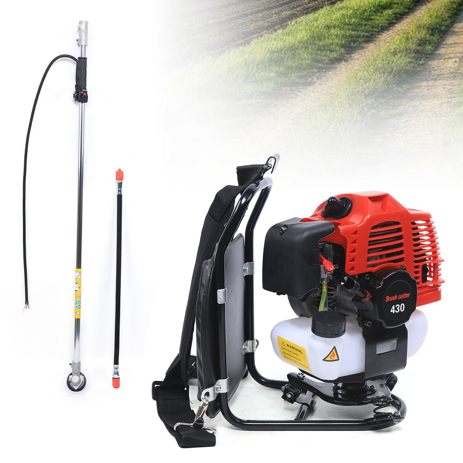 Generic 43CC 2-Stroke Backpack Gas Brush Cutter and Lawn Trimmer for Garden Maintenance (Red, 33.8 fl oz) hkfkr