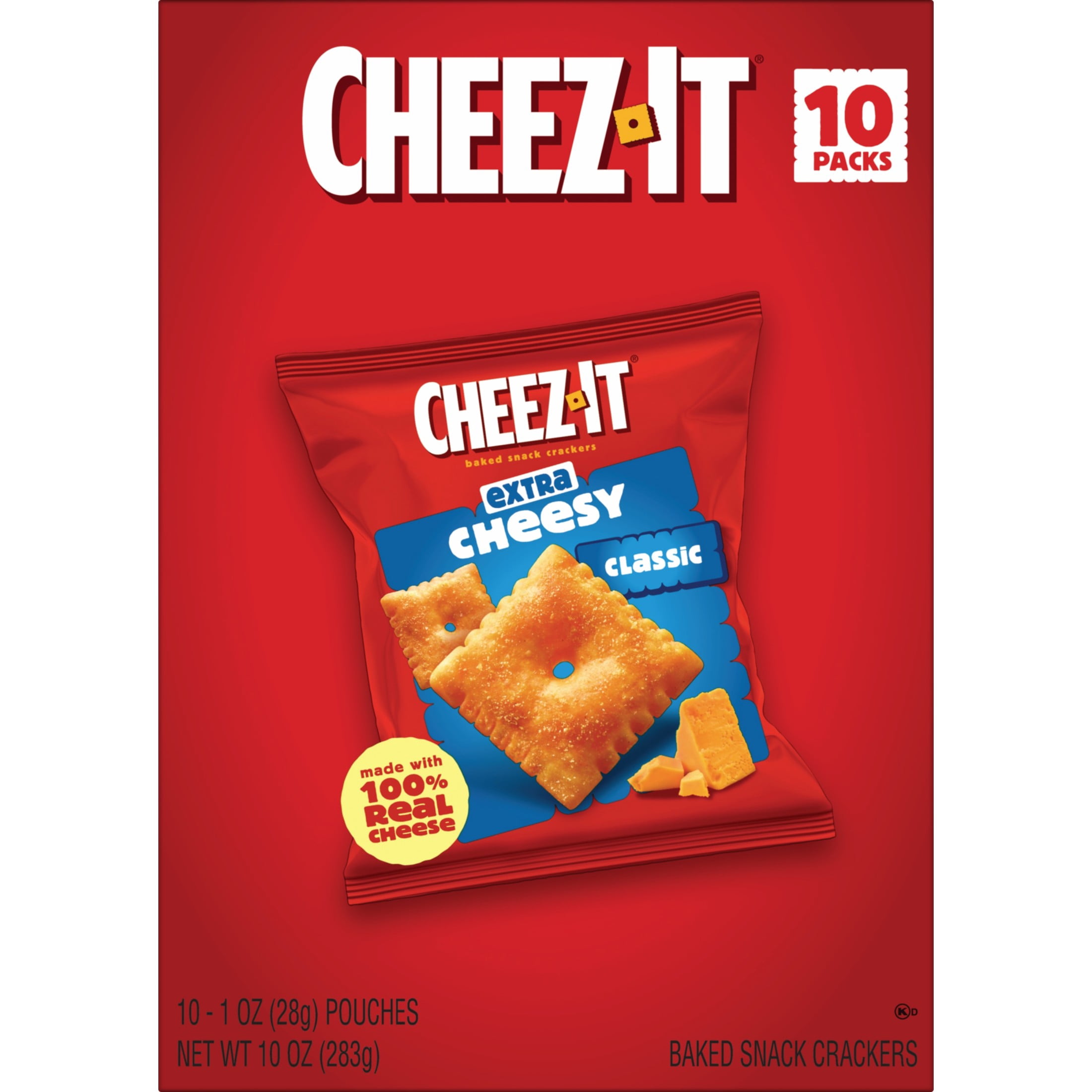Cheez-It Extra Cheesy Baked Snack Crackers, Real Cheese Flavor, Crispy Lunch Snacks (10 oz, 10 Count) mtdu5