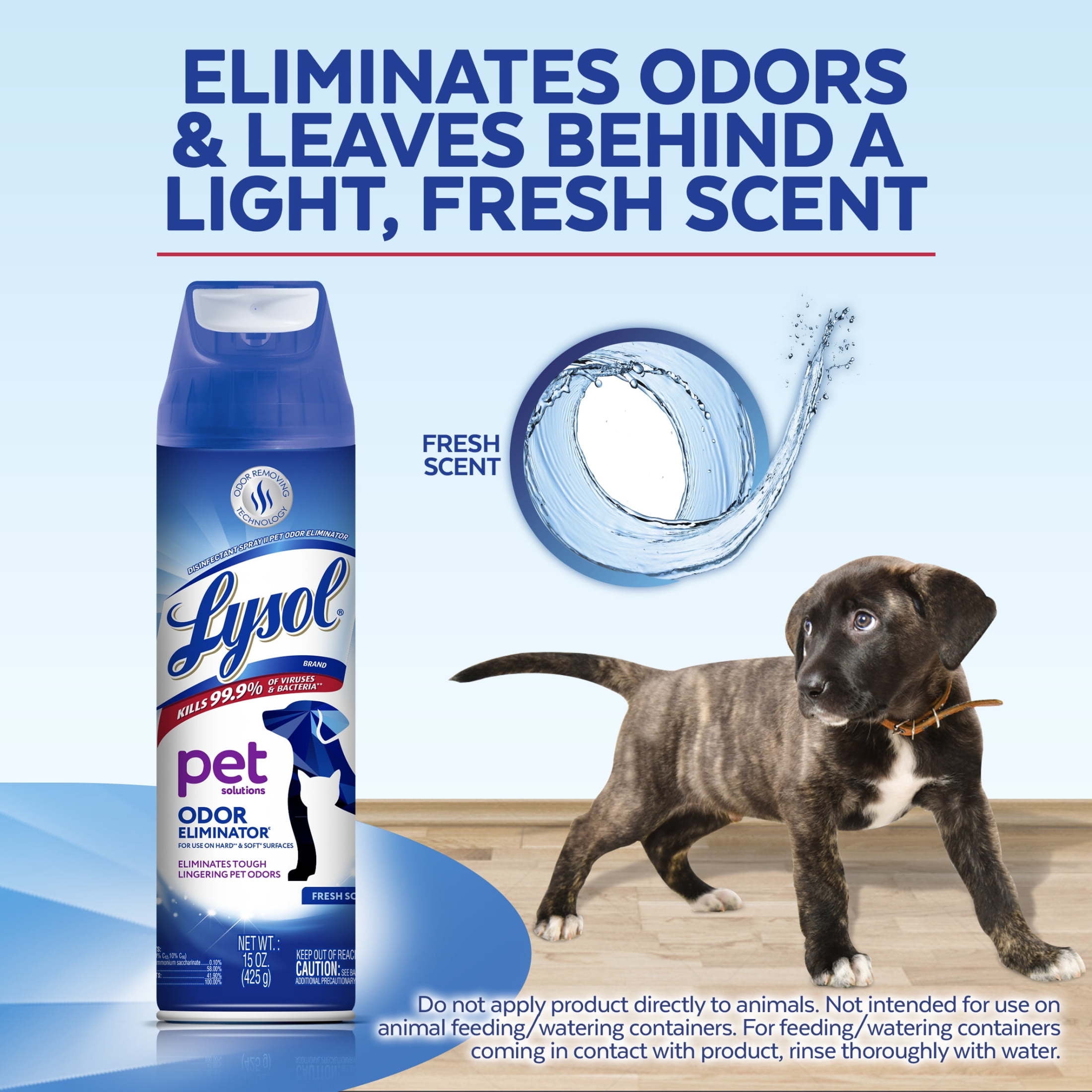 Lysol Pet Odor Eliminator Sanitizing Spray for Hard and Soft Surfaces (15 oz) m5a5b