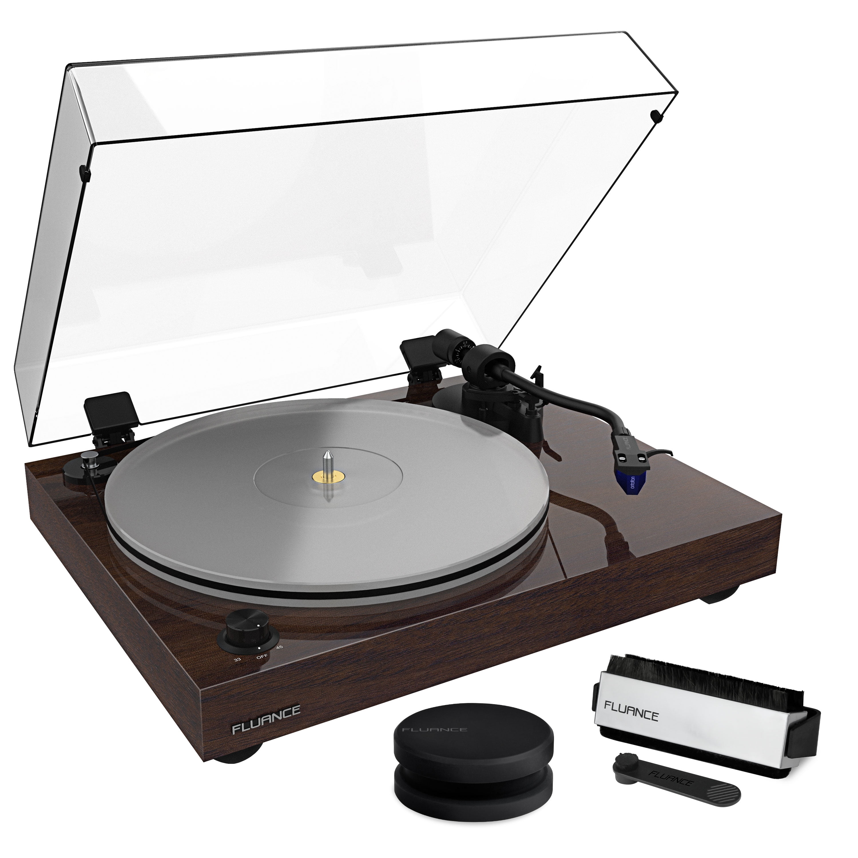 Fluance RT85 Reference High Fidelity Vinyl Turntable with Ortofon 2M Blue Cartridge and Acrylic Platter (Blue) ikp5v