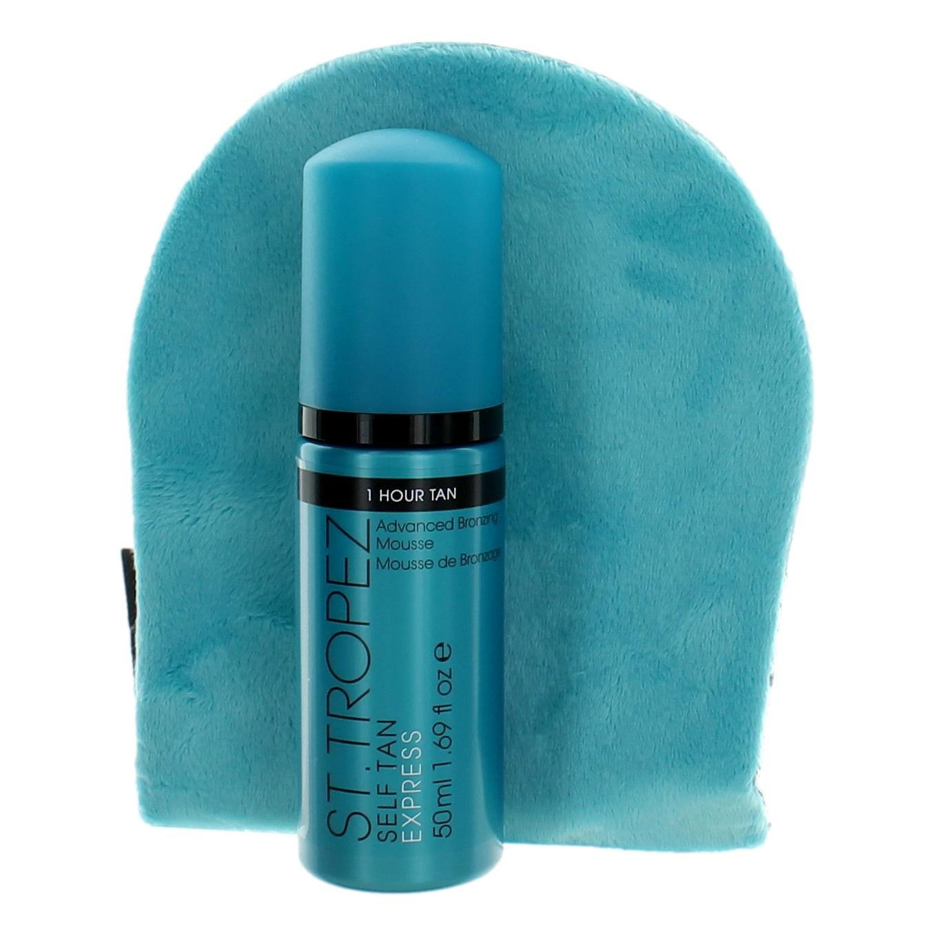 St. Tropez Self Tan Express Bronzing Mousse Kit with Velvet Applicator Mitt (1.69 fl oz, 2 Piece Set) oji8f