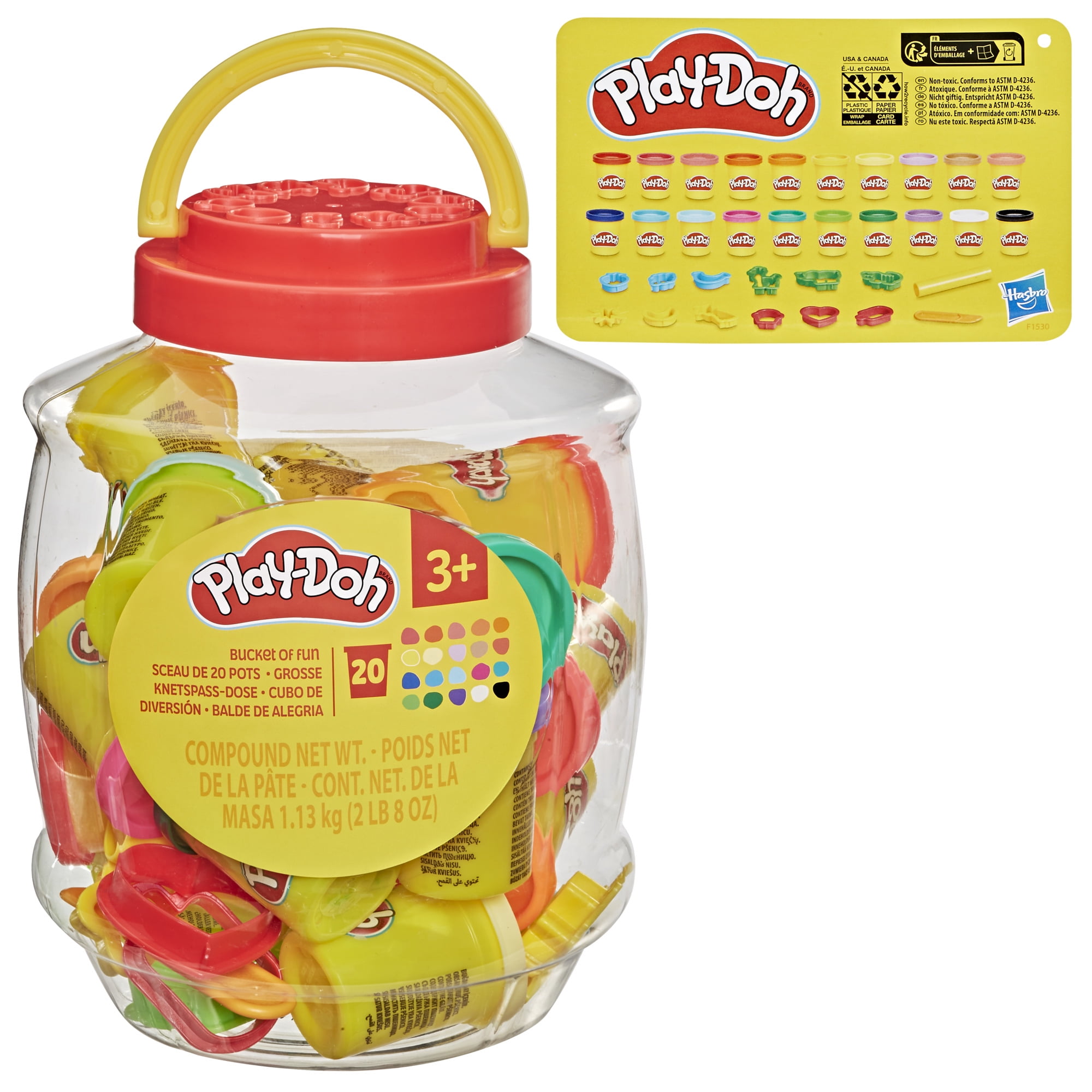 Play-Doh Bucket of Fun Modeling Compound Set with 14 Tools and Cutters (20 Colors, 40 oz) 0nzxz