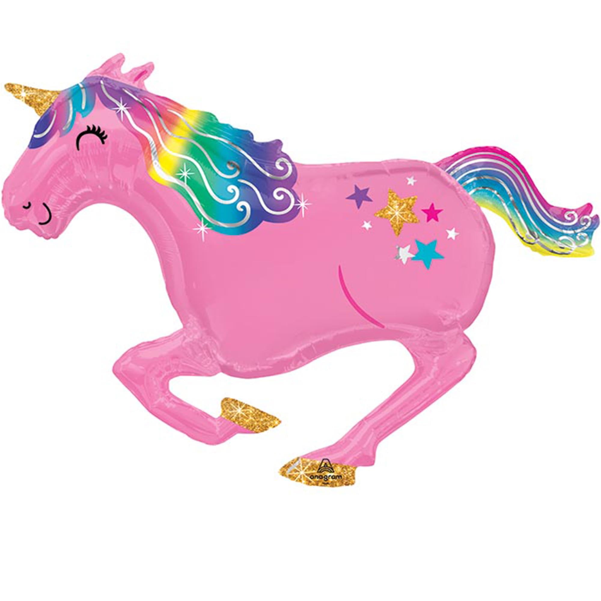 Anagram Pink Unicorn Jumbo Shaped Foil Balloon (Pink, 39 in) ingfh