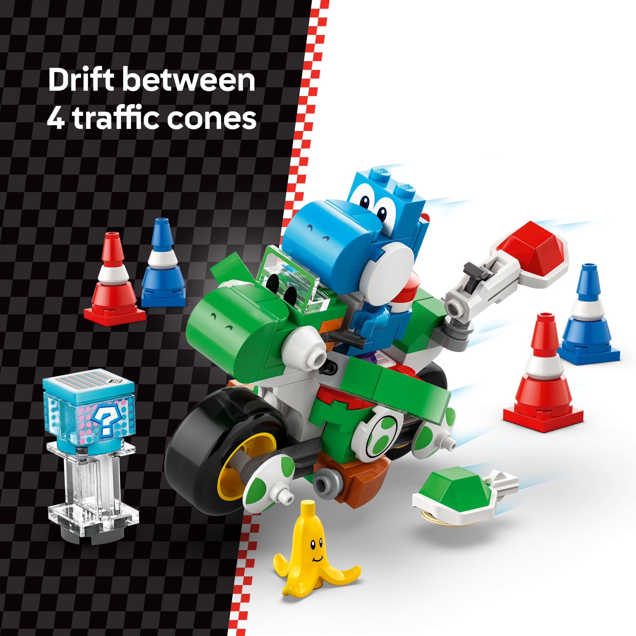 LEGO Super Mario Kart Yoshi Bike Building Toy Set (Light-Blue Yoshi, 2.5 in. H x 3.5 in. L) spix0