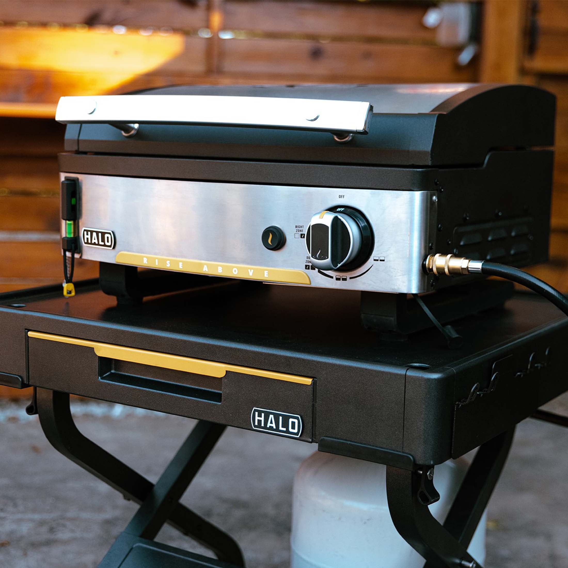 Halo Elite1B 1-Burner Outdoor Propane Gas Griddle with 2-Zone Cooking (Black, 284 sq in) agkdn