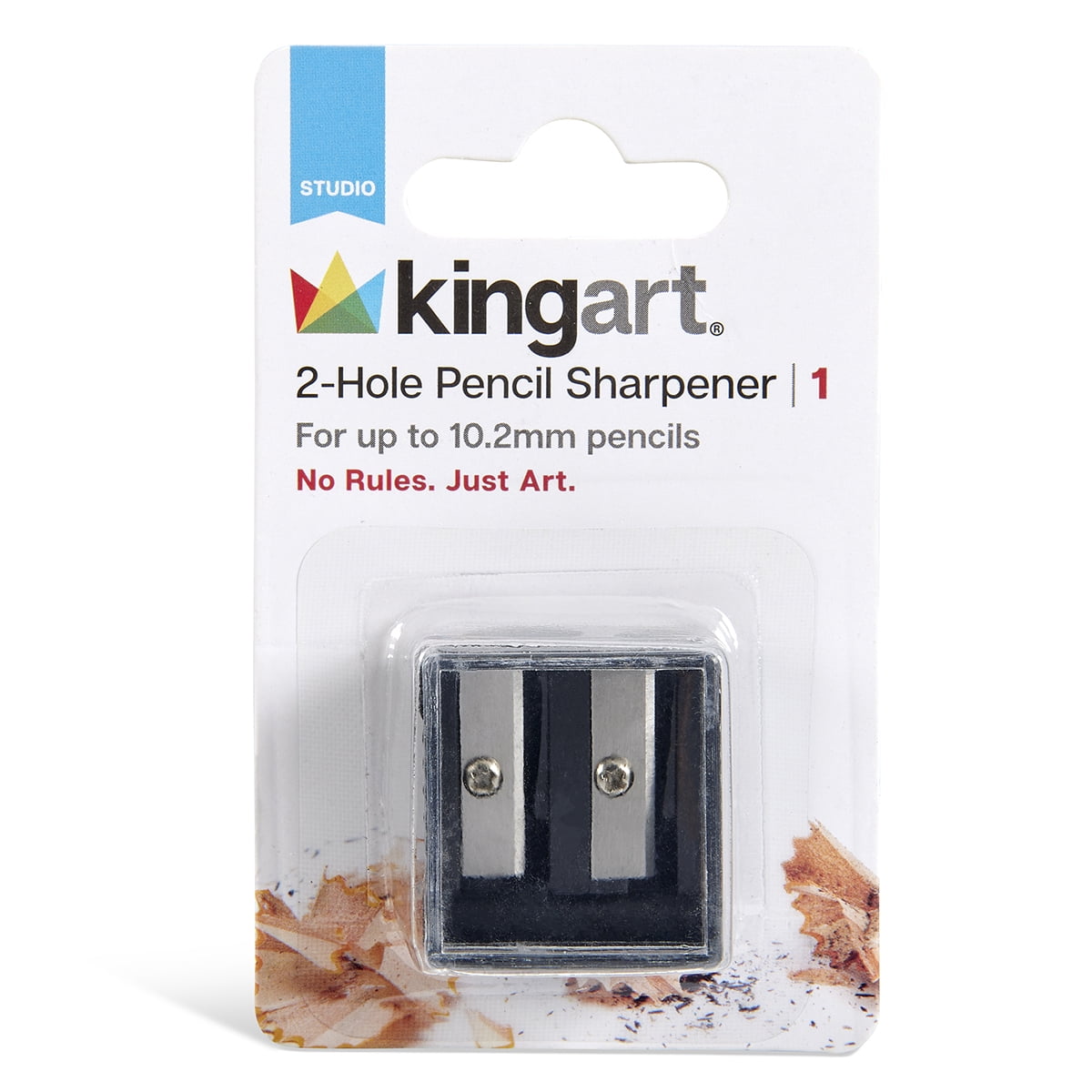 KINGART 2-Hole Pencil Sharpener, Manual Sharpener for Graphite and Colored Pencils (Black, 2-Hole) 4yvzi