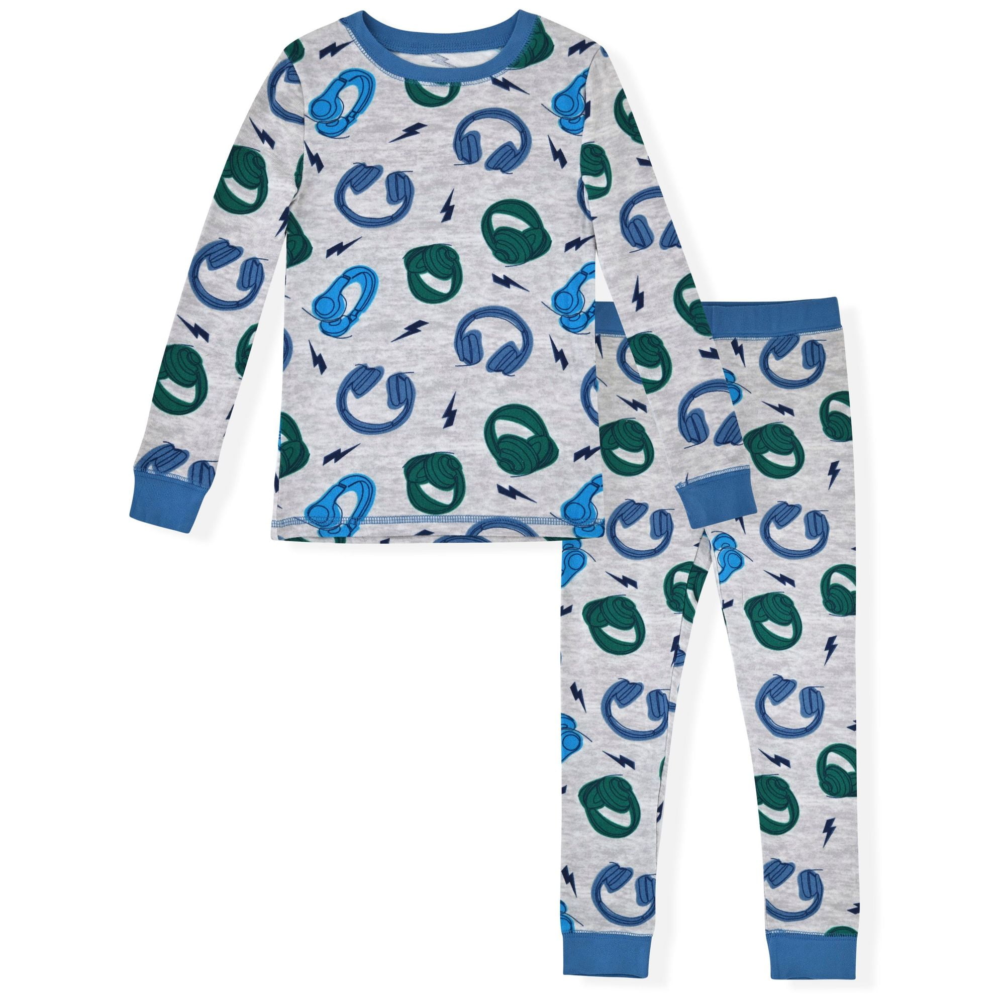 Sleep On It Boys 2-Piece Pajama Set Long Sleeve Snug-Fit Sleepwear (Music, Size 5) ml9gt