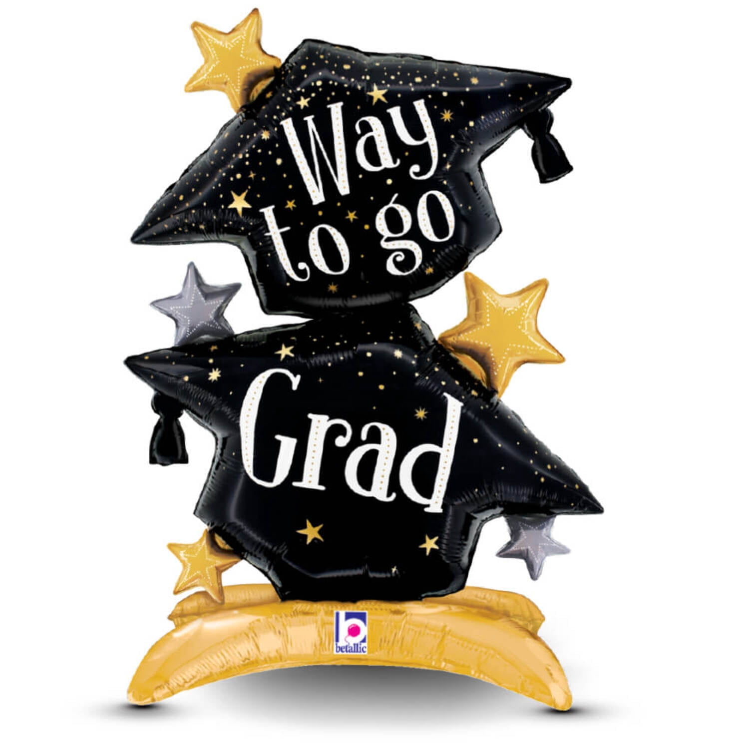 Betallic Way To Go Grad Cap Foil Mylar Balloon (29 in) 6j3jn