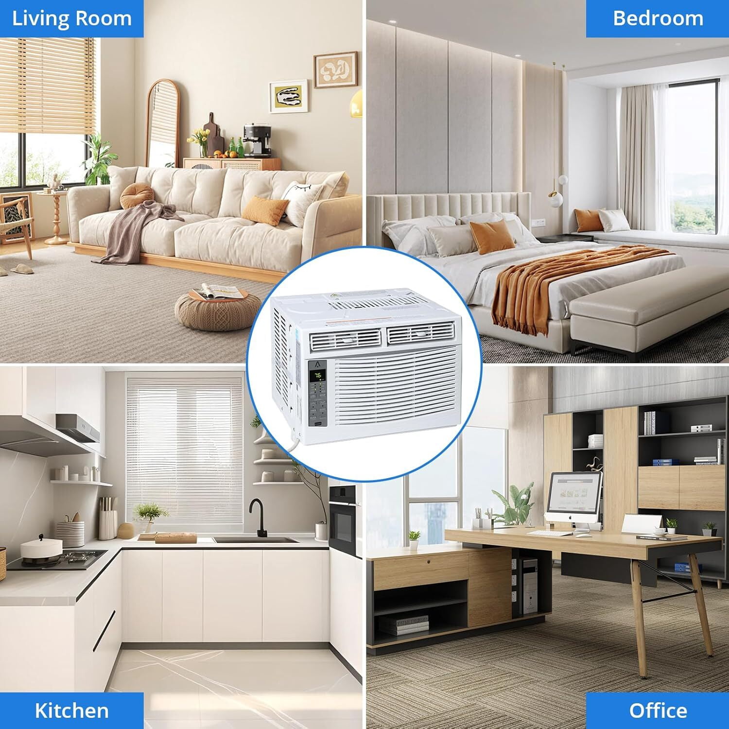 Missky 6000 BTU Window Air Conditioner, Smart WiFi Enabled Cooling Unit for Rooms up to 250 sq ft (White) x0pak