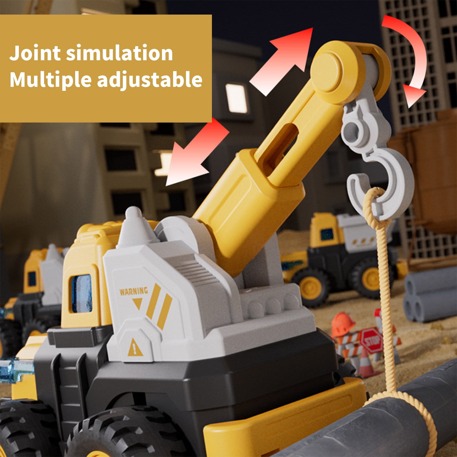 QTOCIO Inertia Excavator Toy Engineering Vehicle Simulation Press-and-Go Construction Truck (Yellow, 6 in) lifz9