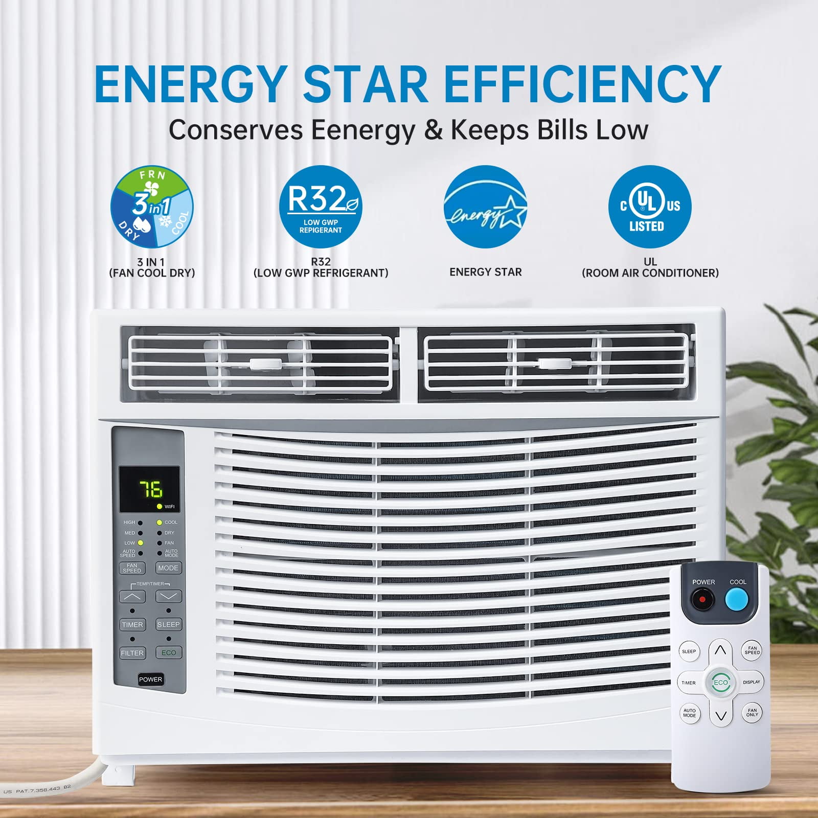 EastVita 6000 BTU Window Air Conditioner with Remote and App Control (White, 250 Sq Ft) 70oru