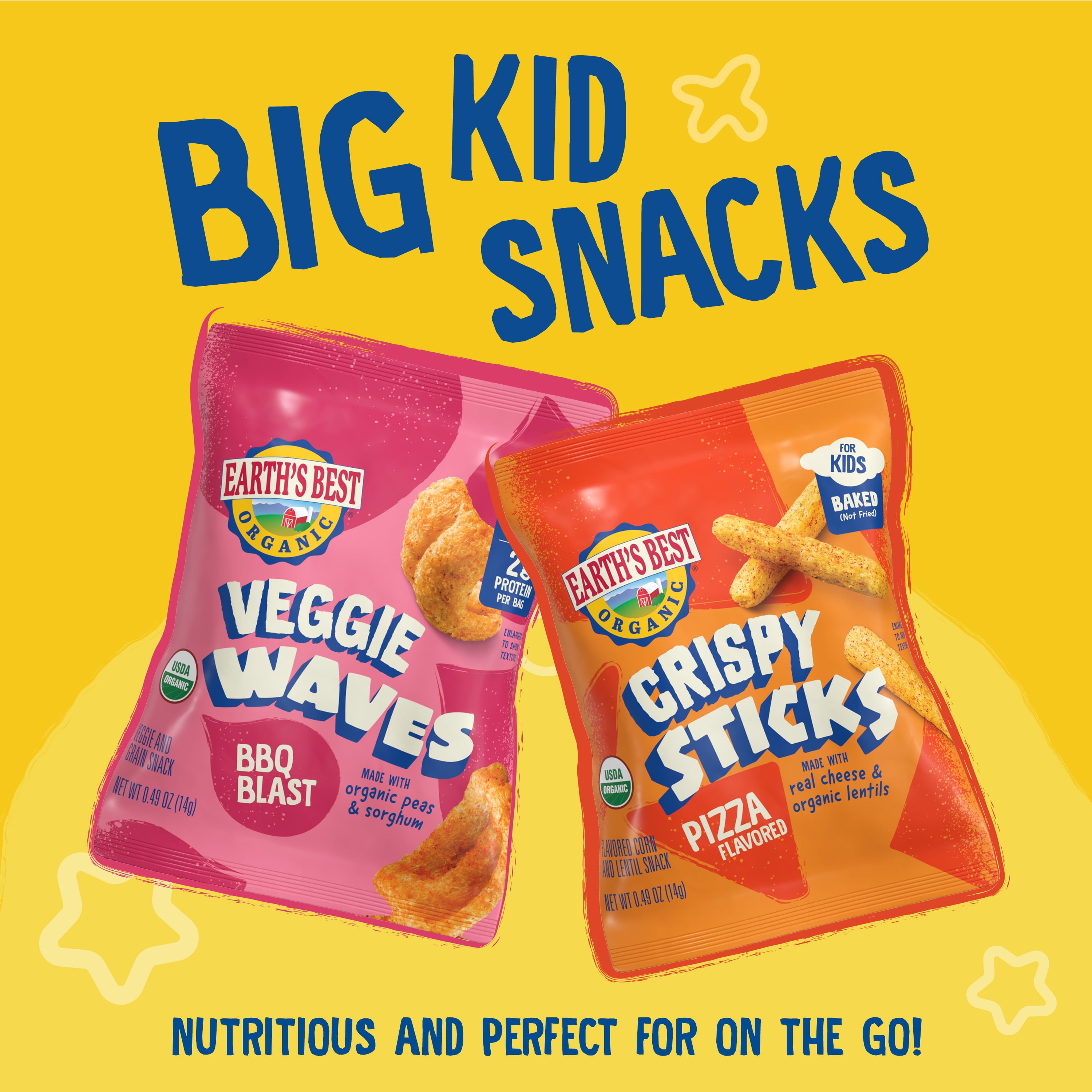 Earth's Best Organic Veggie Waves Snack, Non-GMO Rock'N Ranch Flavored (4 Pack, 0.49 oz) pvati
