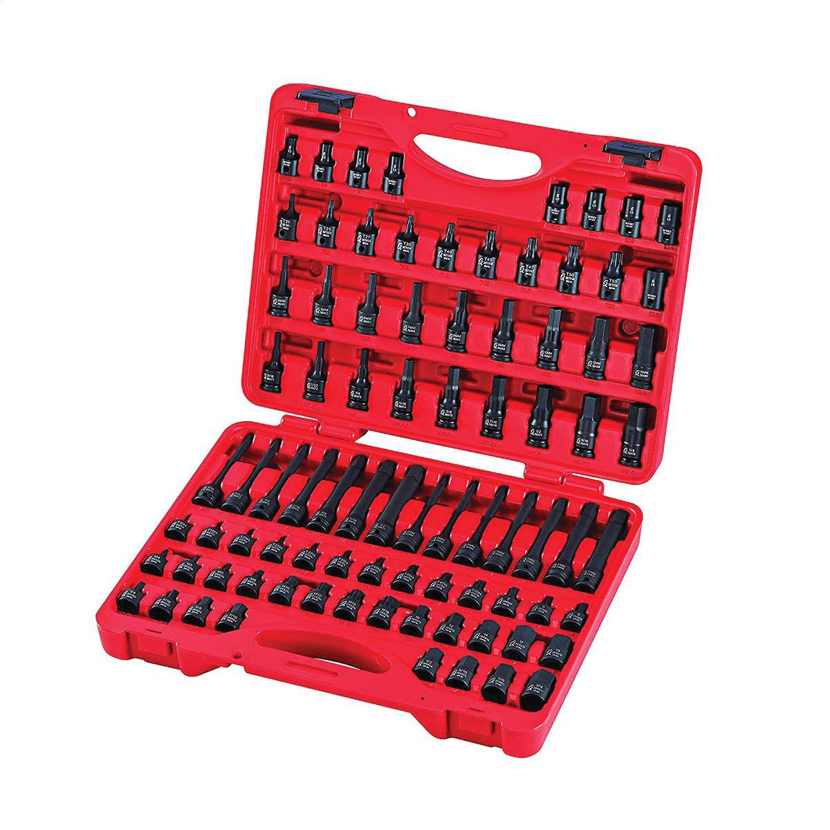 Sunex Tools 3/8 Inch Drive Master Hex Bit Impact Socket Set (Red, 84 Pieces) vki91