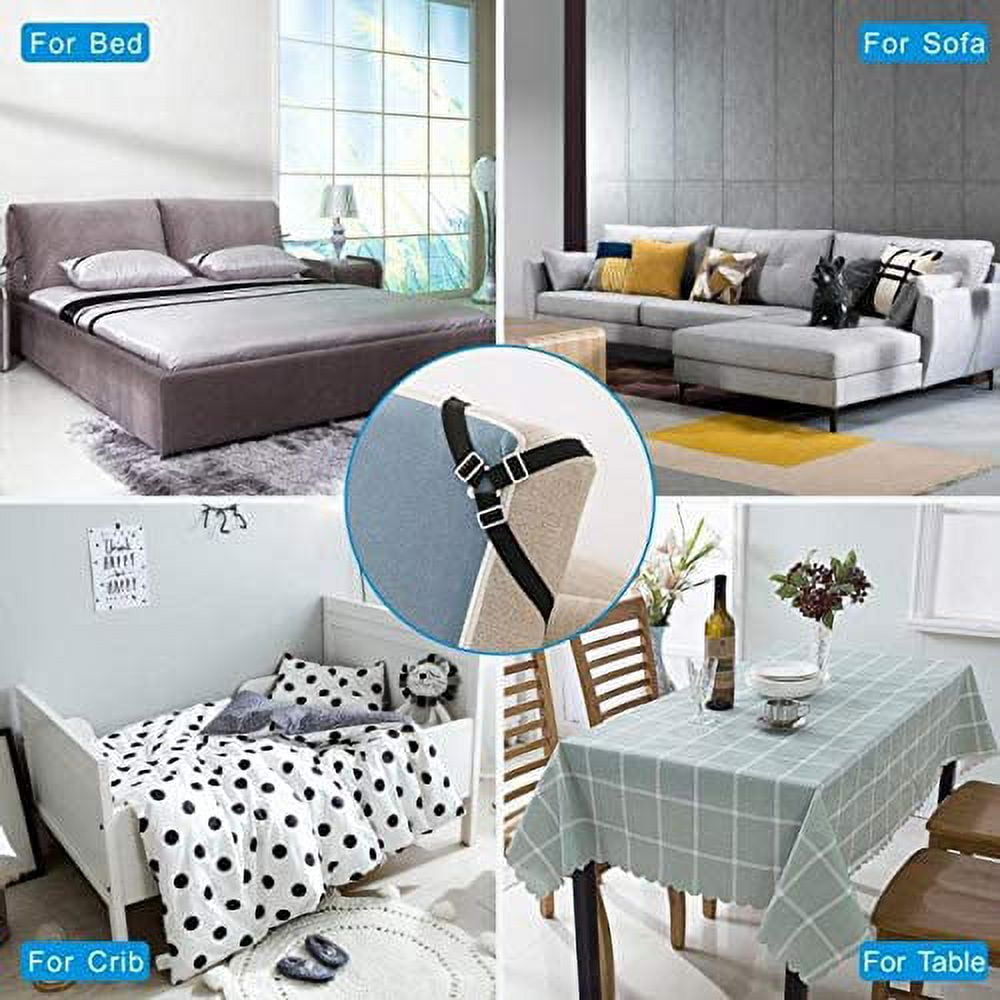 COWIN Adjustable Bed Sheet Holder Straps, Triangle Non-Slip Elastic Mattress Corner Clips (Set of 4, 7 in to 18.7 in) z07kz